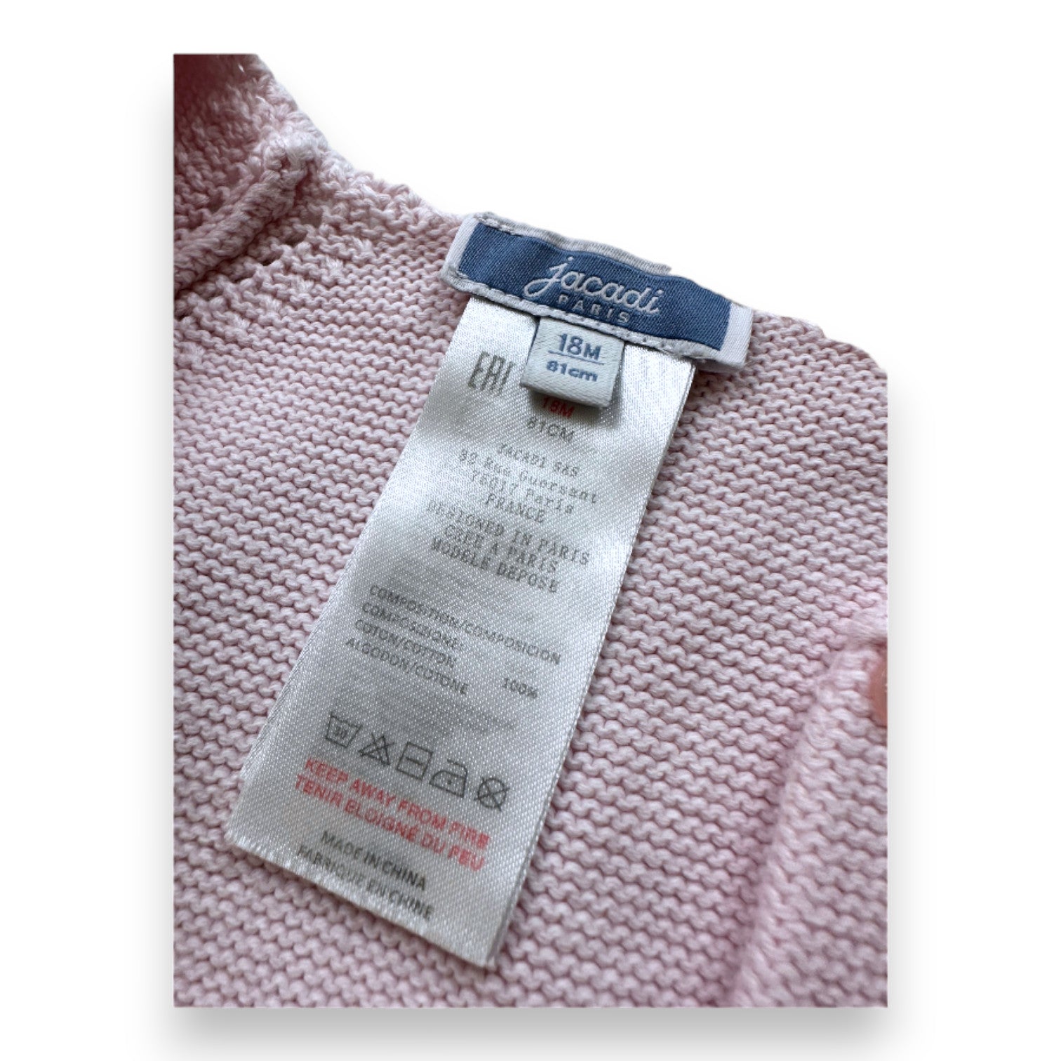 JACADI - Pink cardigan - 18 months