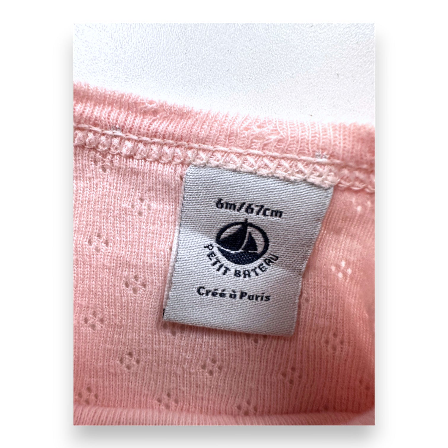 PETIT BATEAU - Pink bodysuit with white polka dots - 6 months
