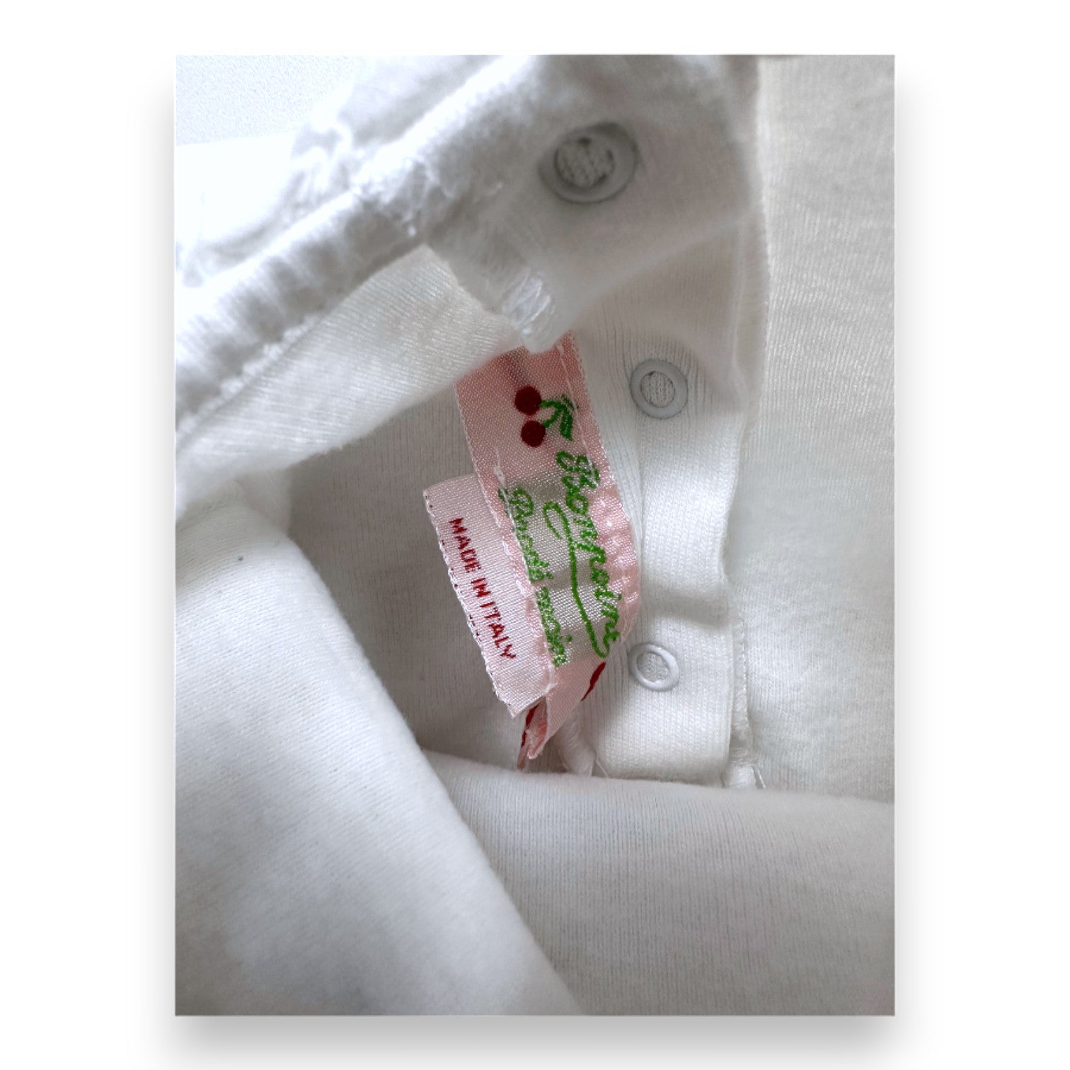 BONPOINT - Body blanc à manches longues et col à volants - 3 mois