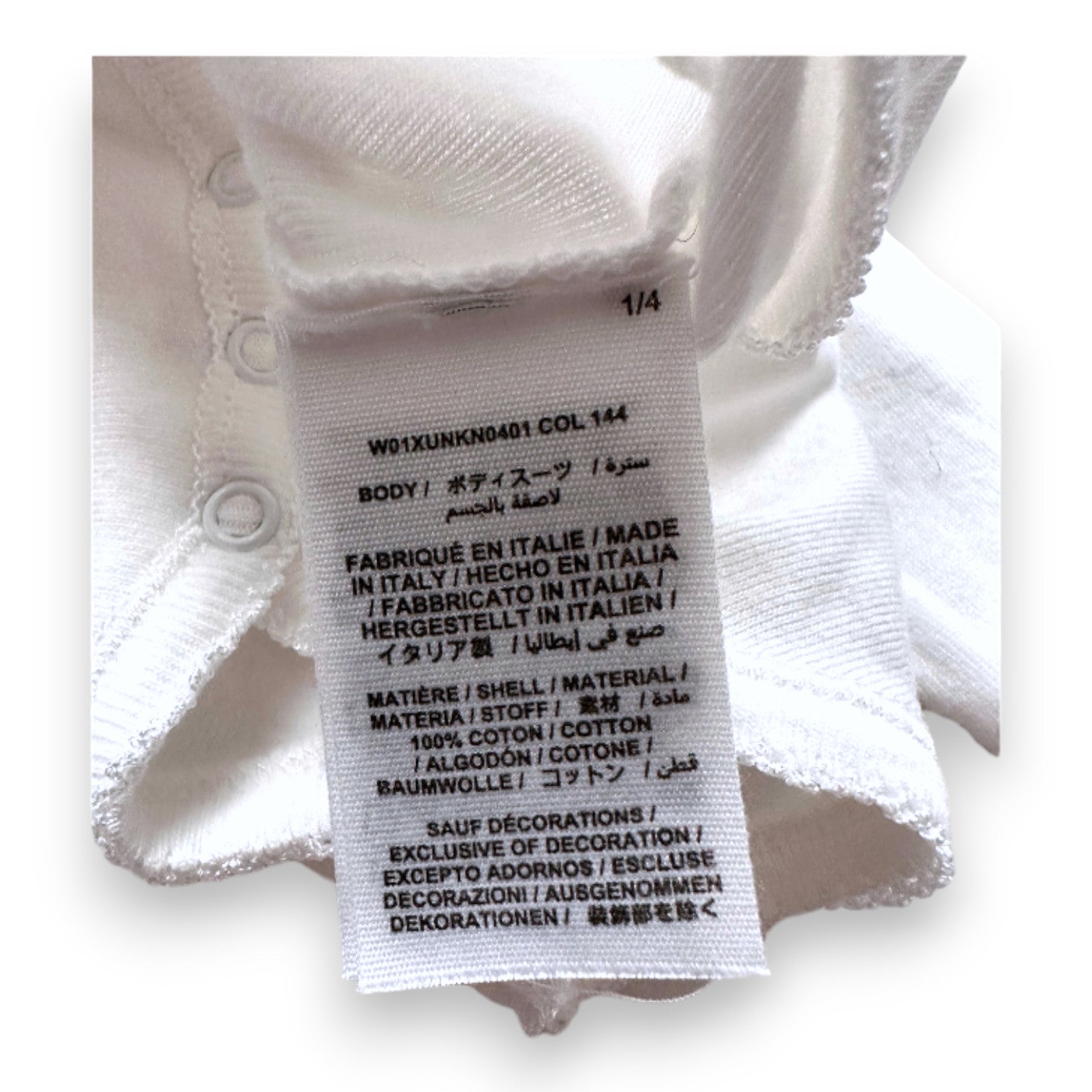 BONPOINT - Body blanc à manches longues et col à volants - 3 mois