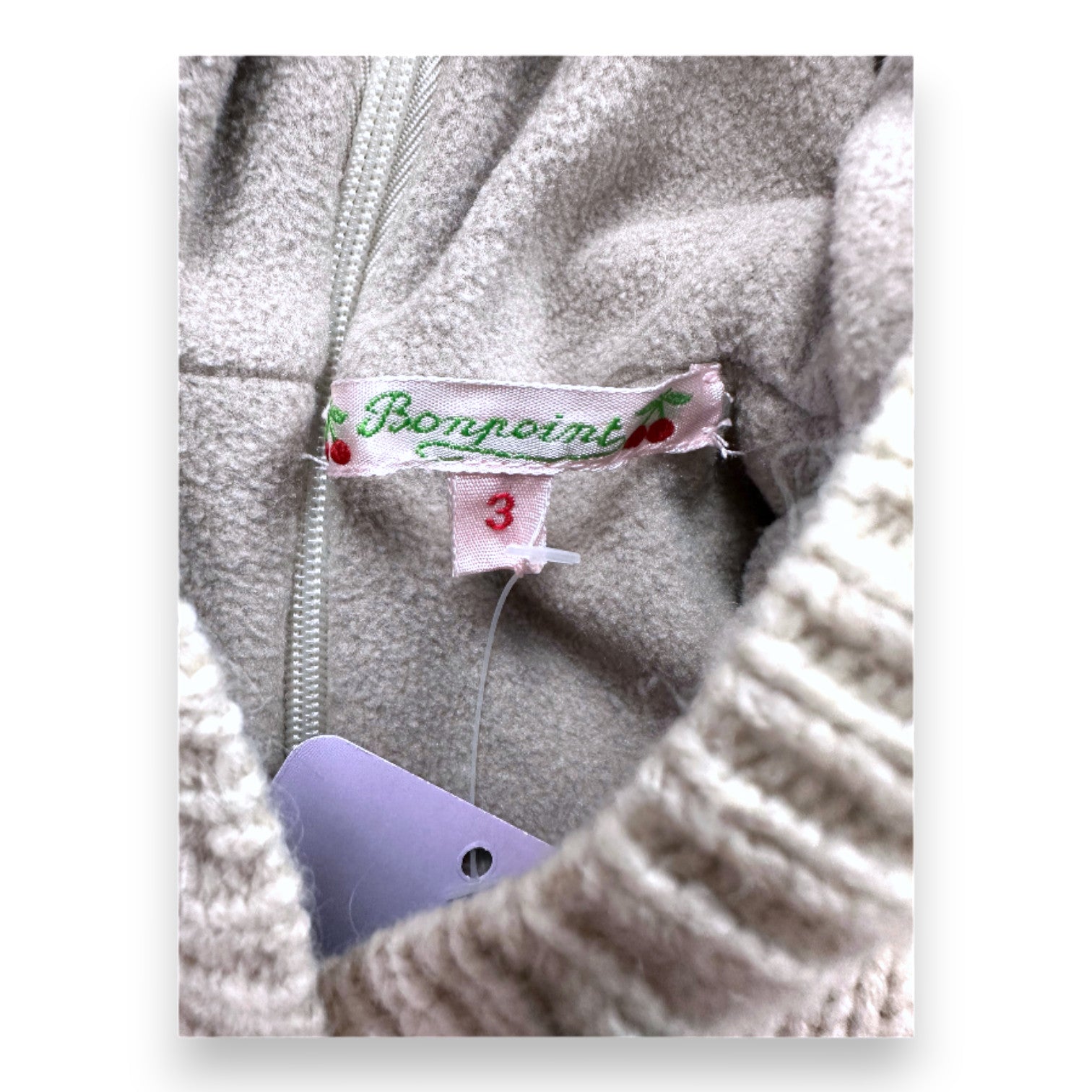 BONPOINT - Beigefarbener Burnou aus Wolle - 3 Monate