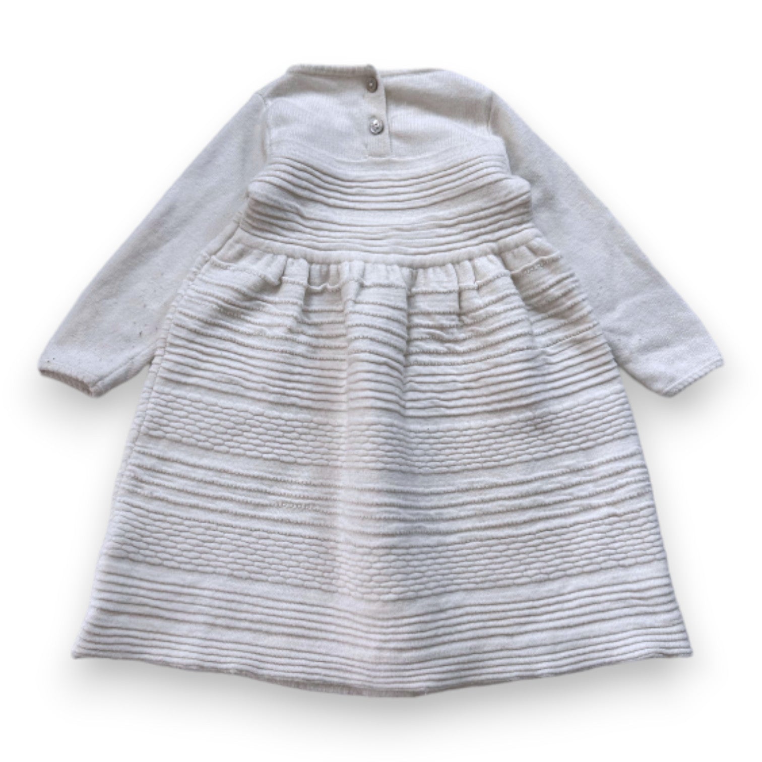 BABY DIOR - White long-sleeved dress - 12 months