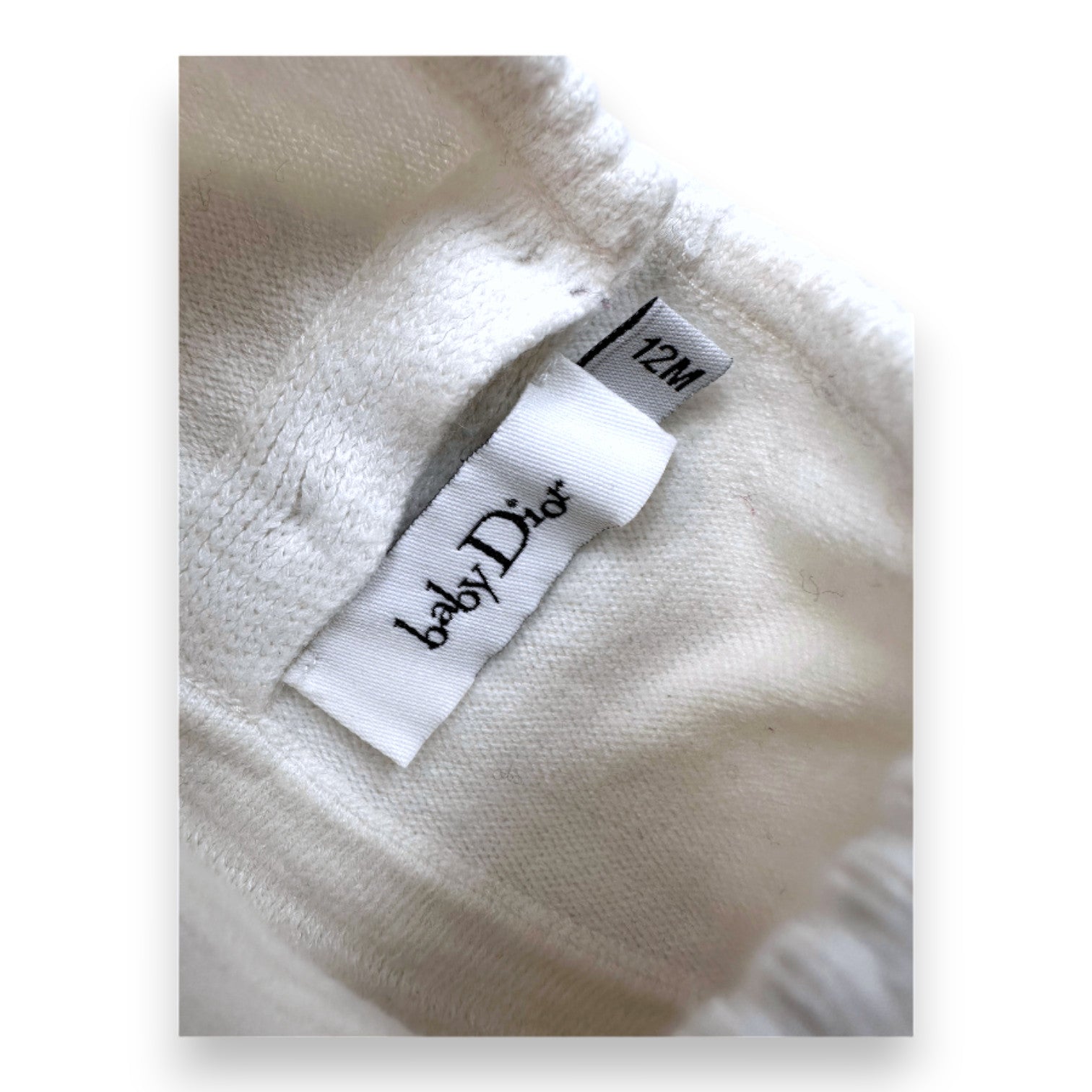 BABY DIOR - White long-sleeved dress - 12 months