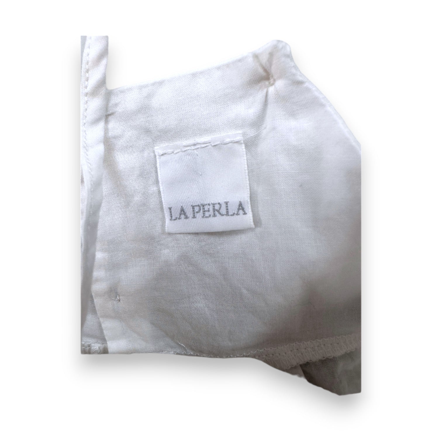 LA PERLA - Light white dress with navy blue bow - 9 months