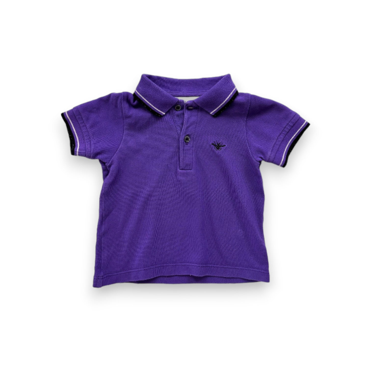BABY DIOR - Purple short-sleeved polo shirt - 6 months