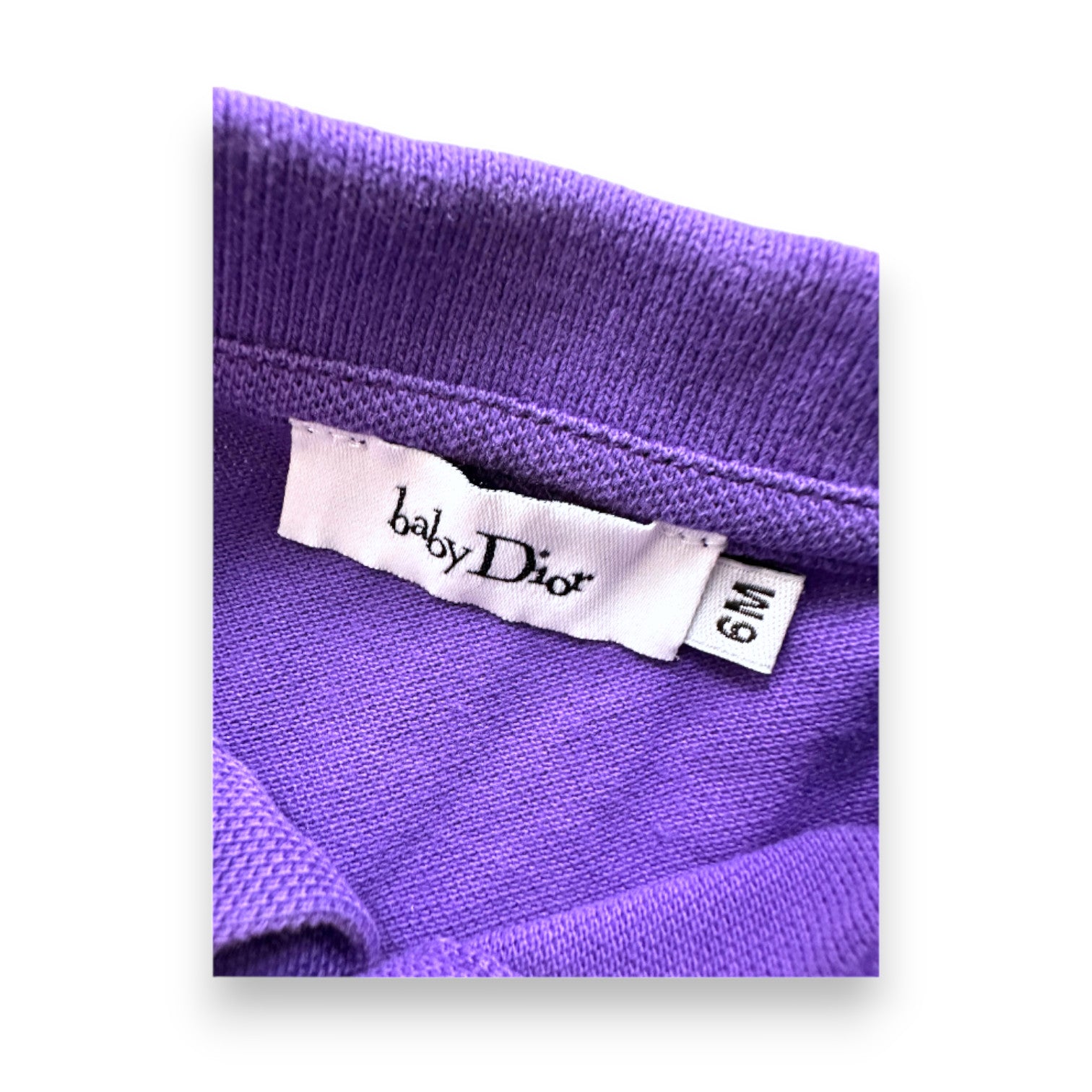 BABY DIOR - Purple short-sleeved polo shirt - 6 months