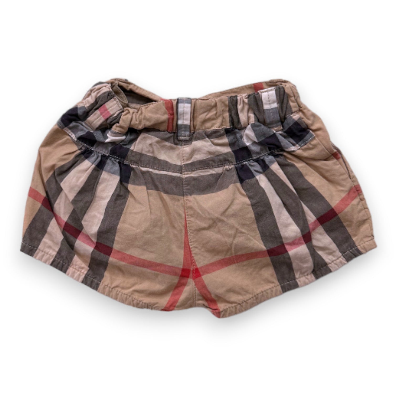 BURBERRY – Beige Shorts mit Burberry-Karomuster – 6 Monate