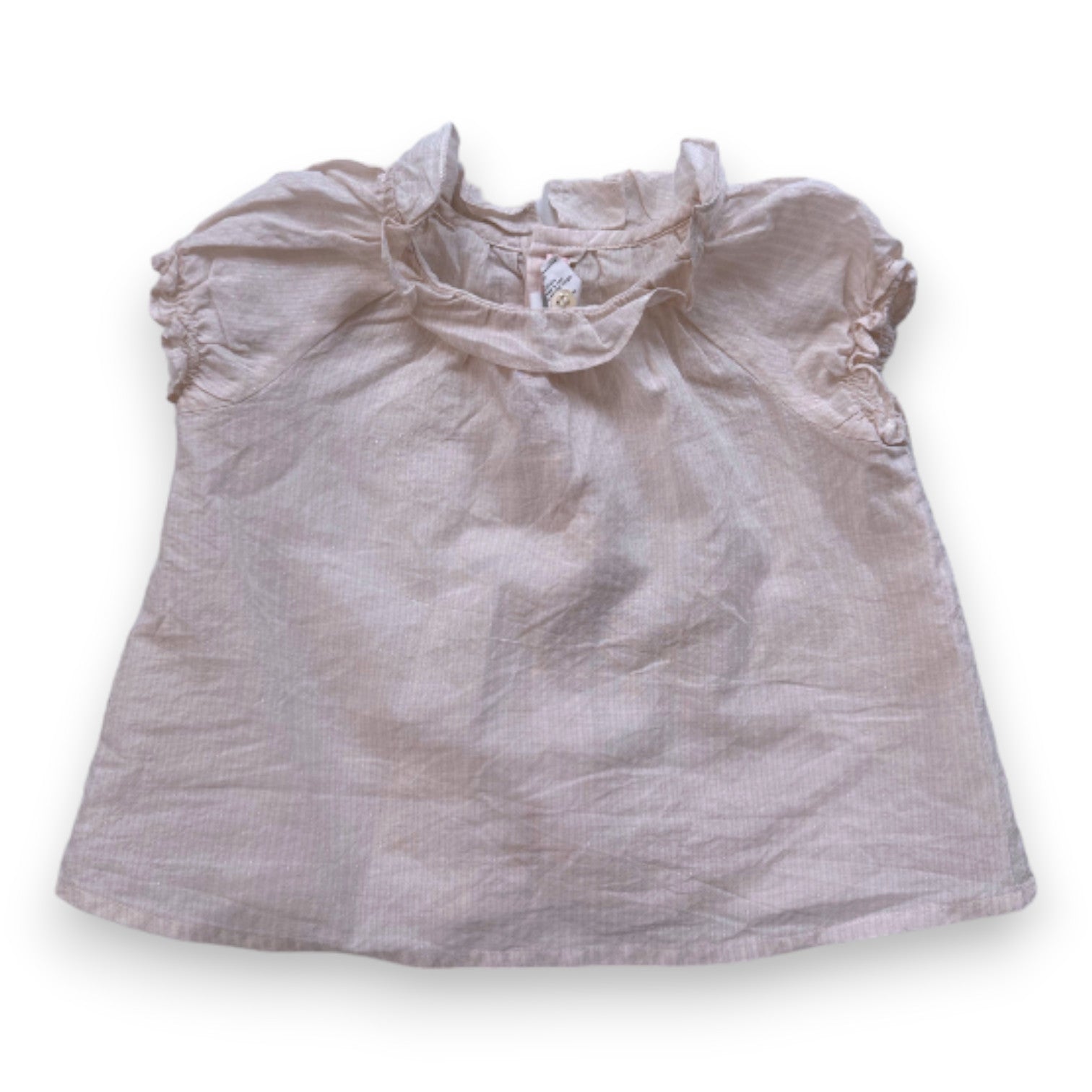BONPOINT - Hellrosa Bluse mit silbernen Details - 6 Monate