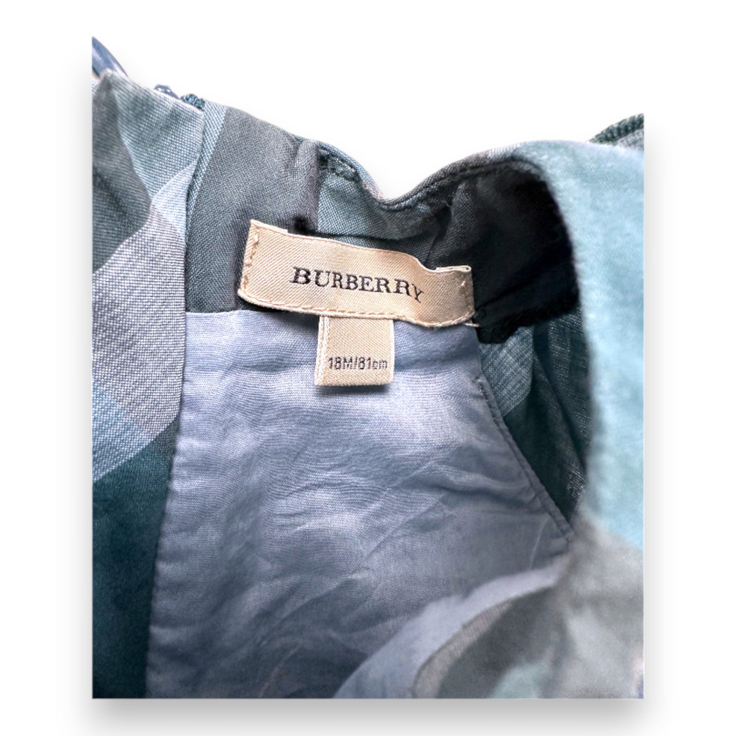 BURBERRY - Blau kariertes Kleid - 18 Monate
