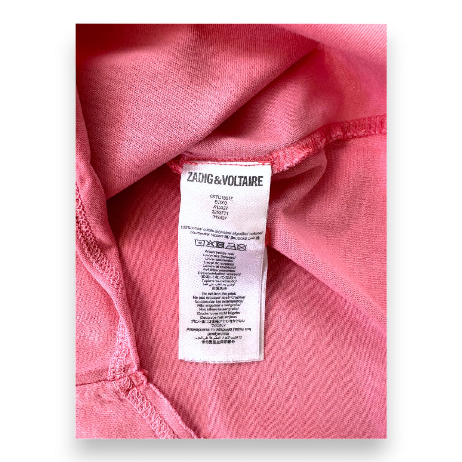 ZADIG & VOLTAIRE - T-shirt rose à manches courtes - 8 ans