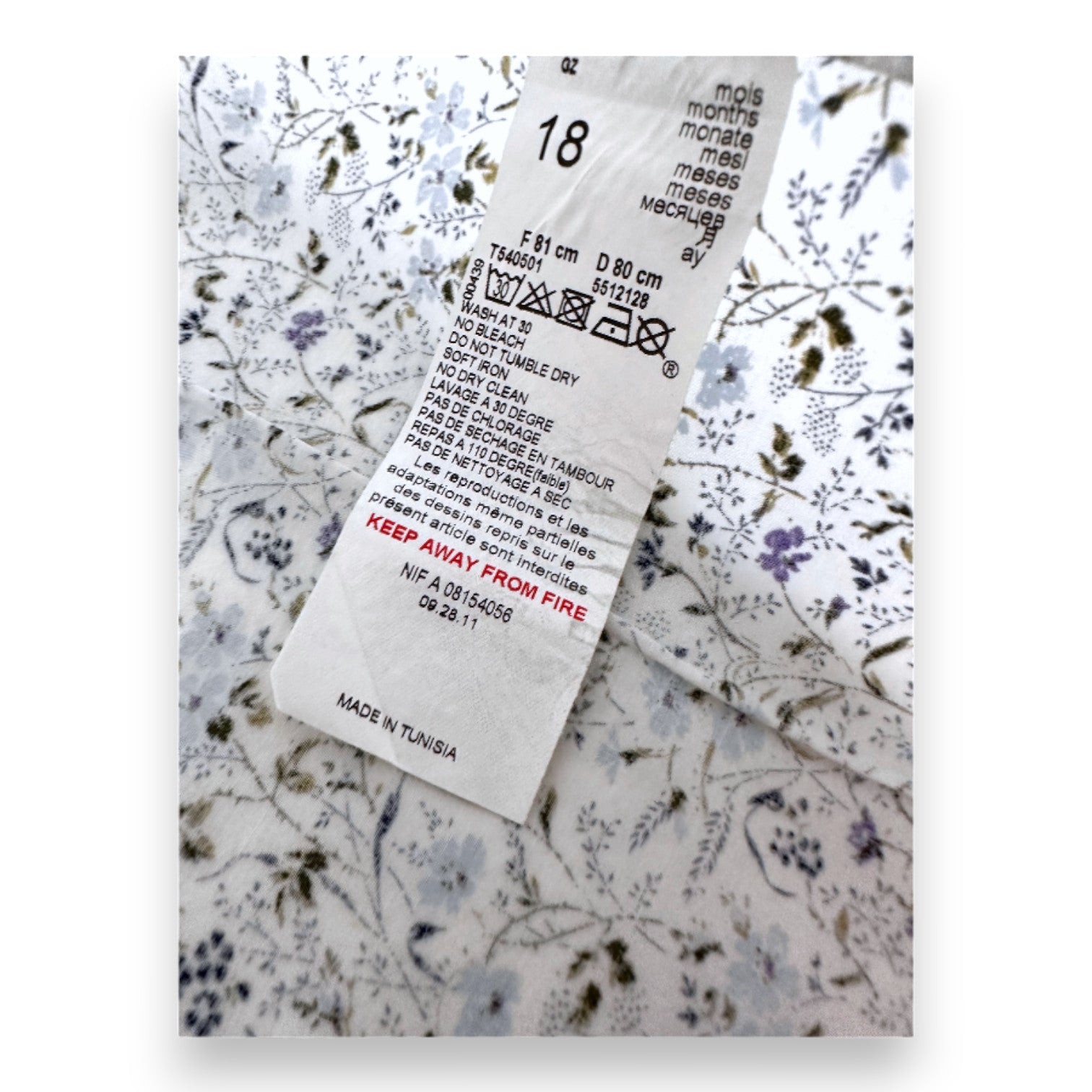 PAUL SMITH - Chemise blanche à fleurs - 18 mois