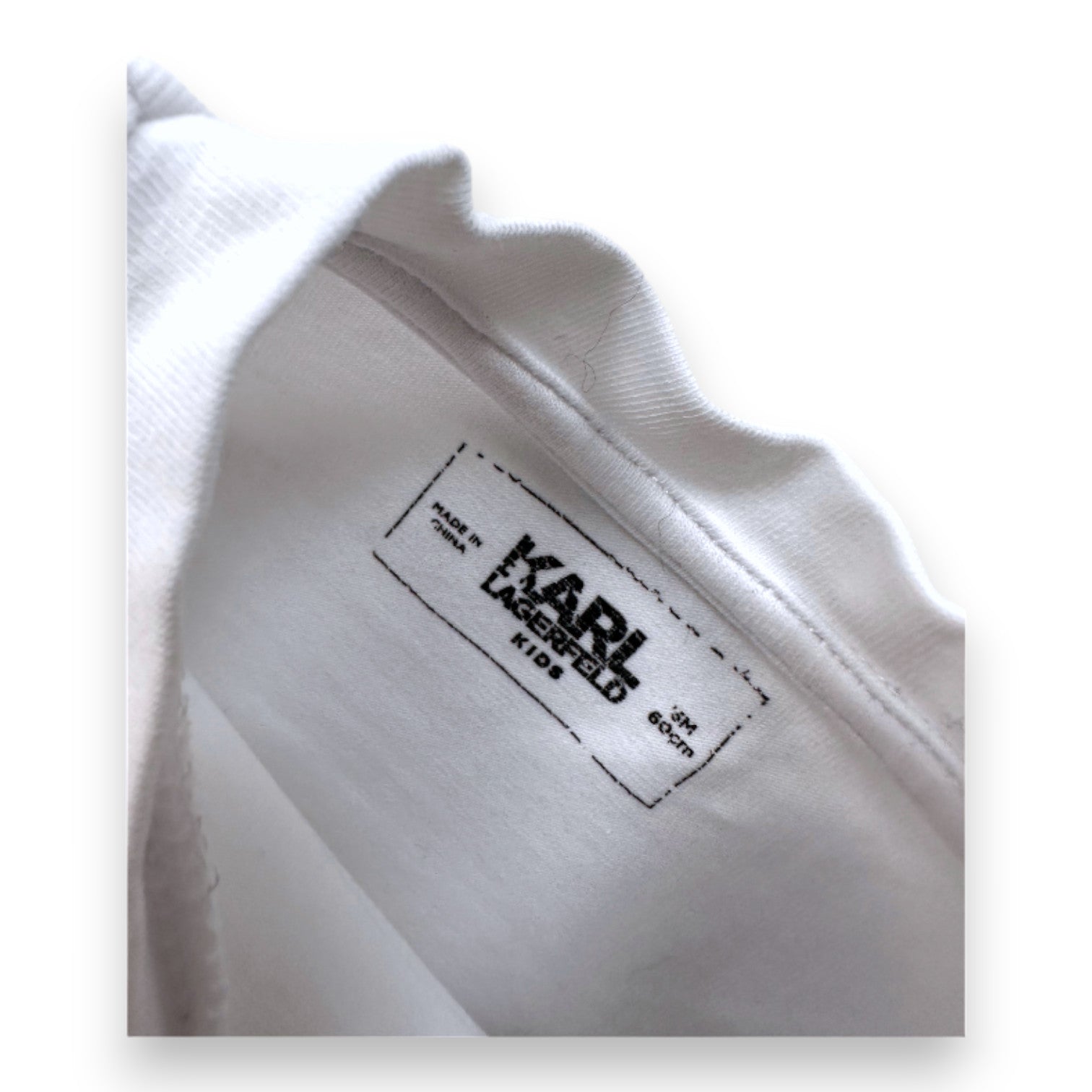 KARL LAGERFELD - Weißes Kurzarm-T-Shirt mit Aufdruck - 6 Monate
