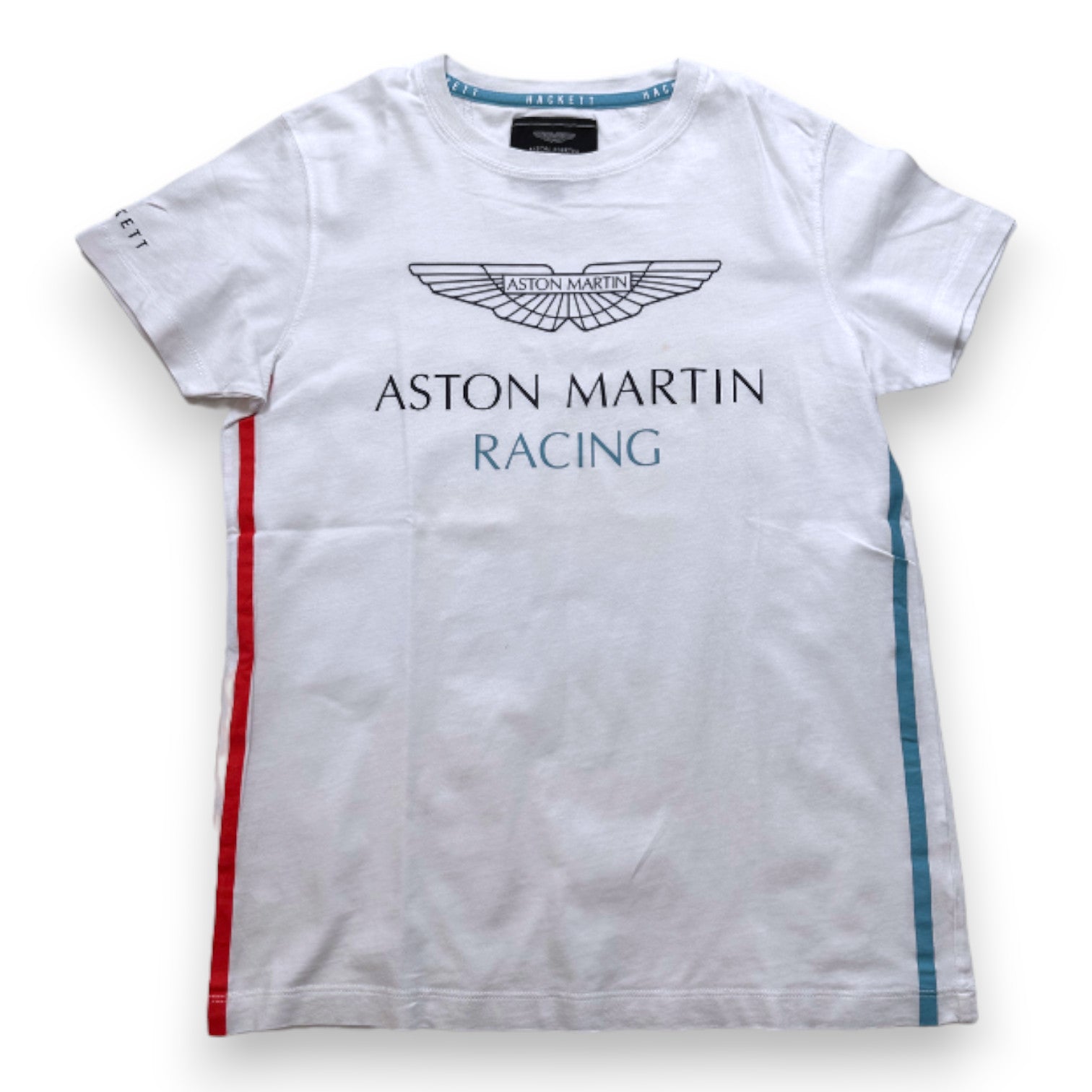 HACKETT - T-shirt à manches courtes blanc avec imprimés - 11 ans