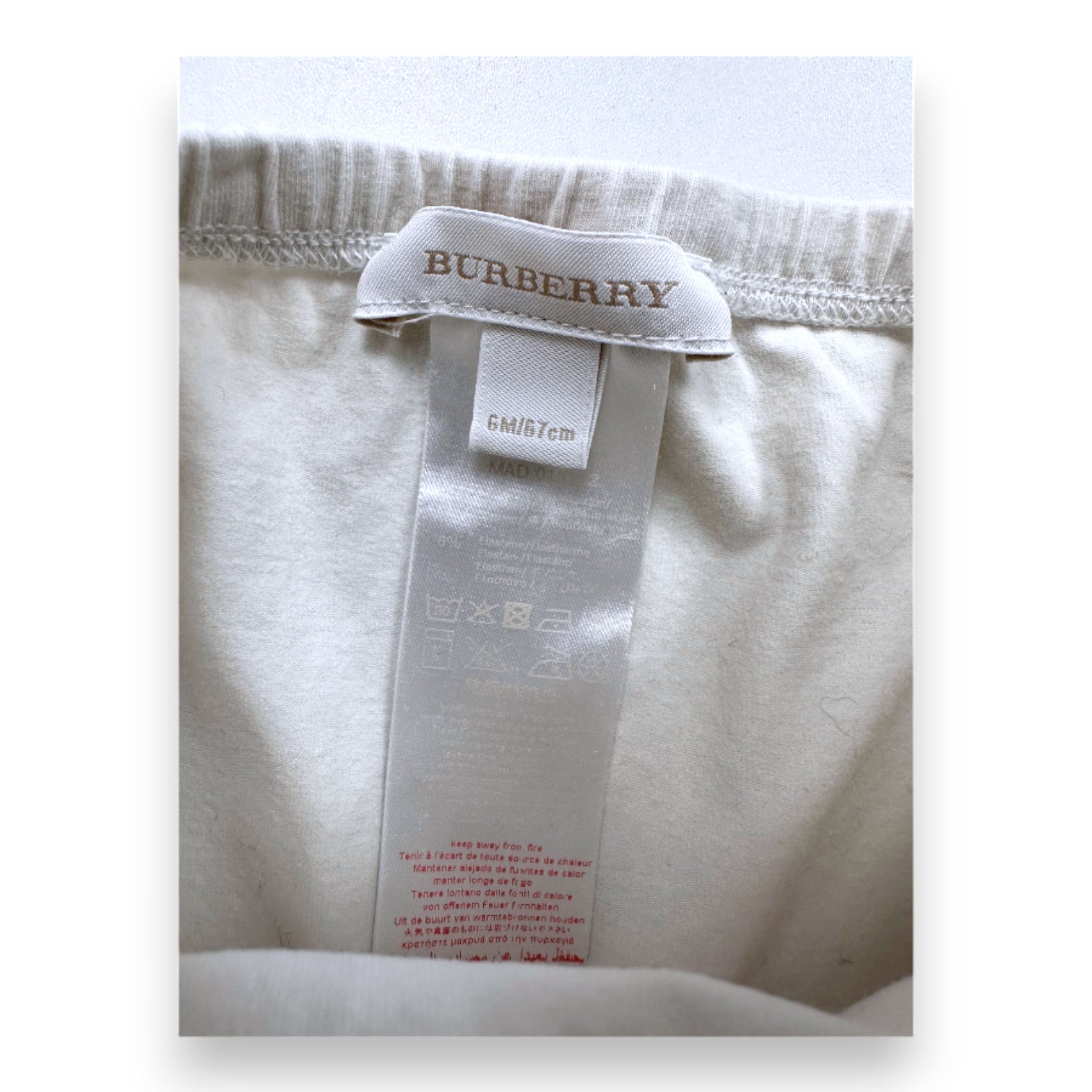 BURBERRY - White leggings - 6 months