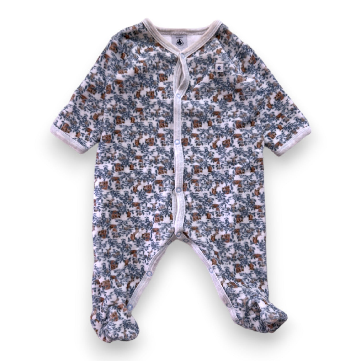 PETIT BATEAU - White pajamas with prints - 3 months