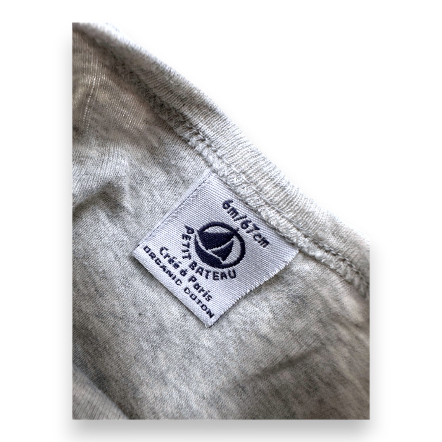 PETIT BATEAU - Gray long-sleeved bodysuit with print - 6 months