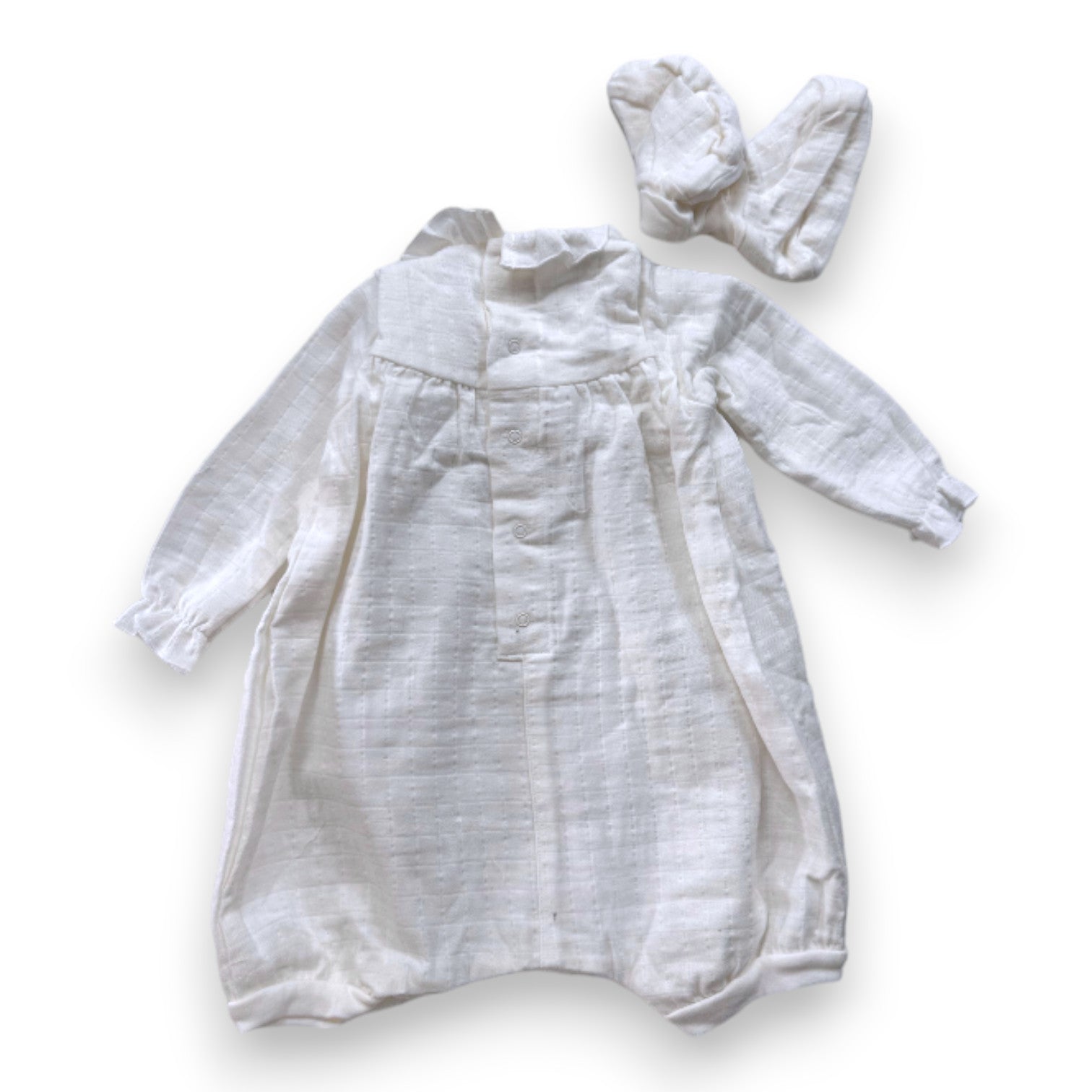 PETIT BATEAU - New white romper with booties - 12 months
