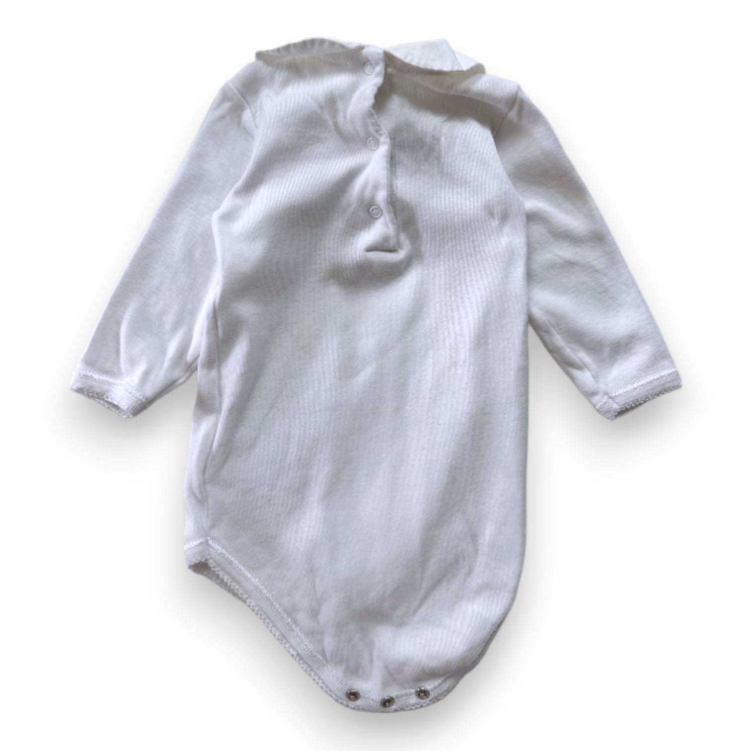 BONPOINT - White bodysuit with embroidered collar - 3 months