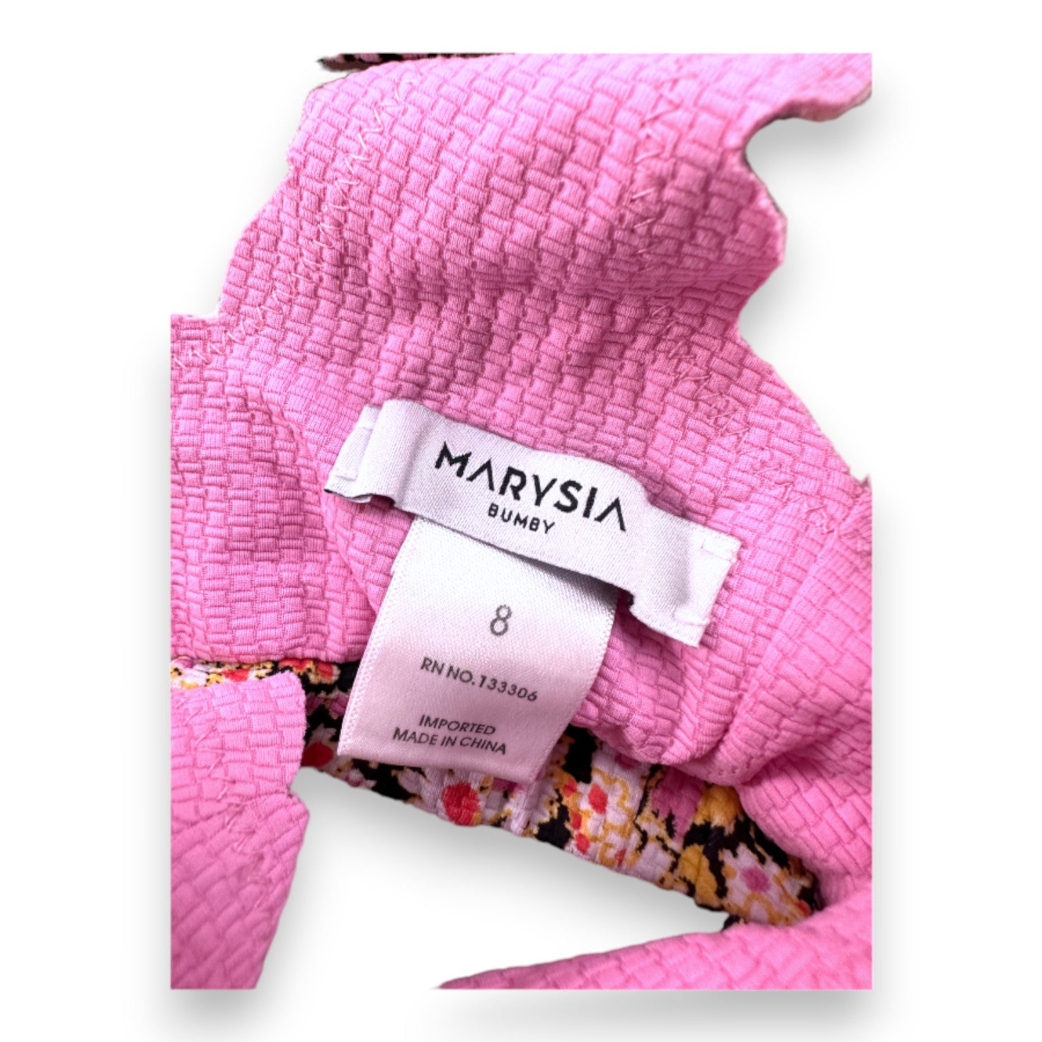 MARYSIA BUMBY - Pink and black floral 2-piece swimsuit - 8 years