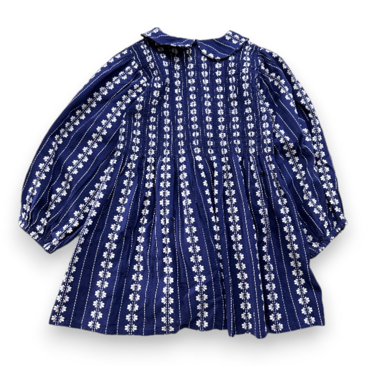 BONJOUR - Robe bleu marine à fleurs blanches - 10 ans
