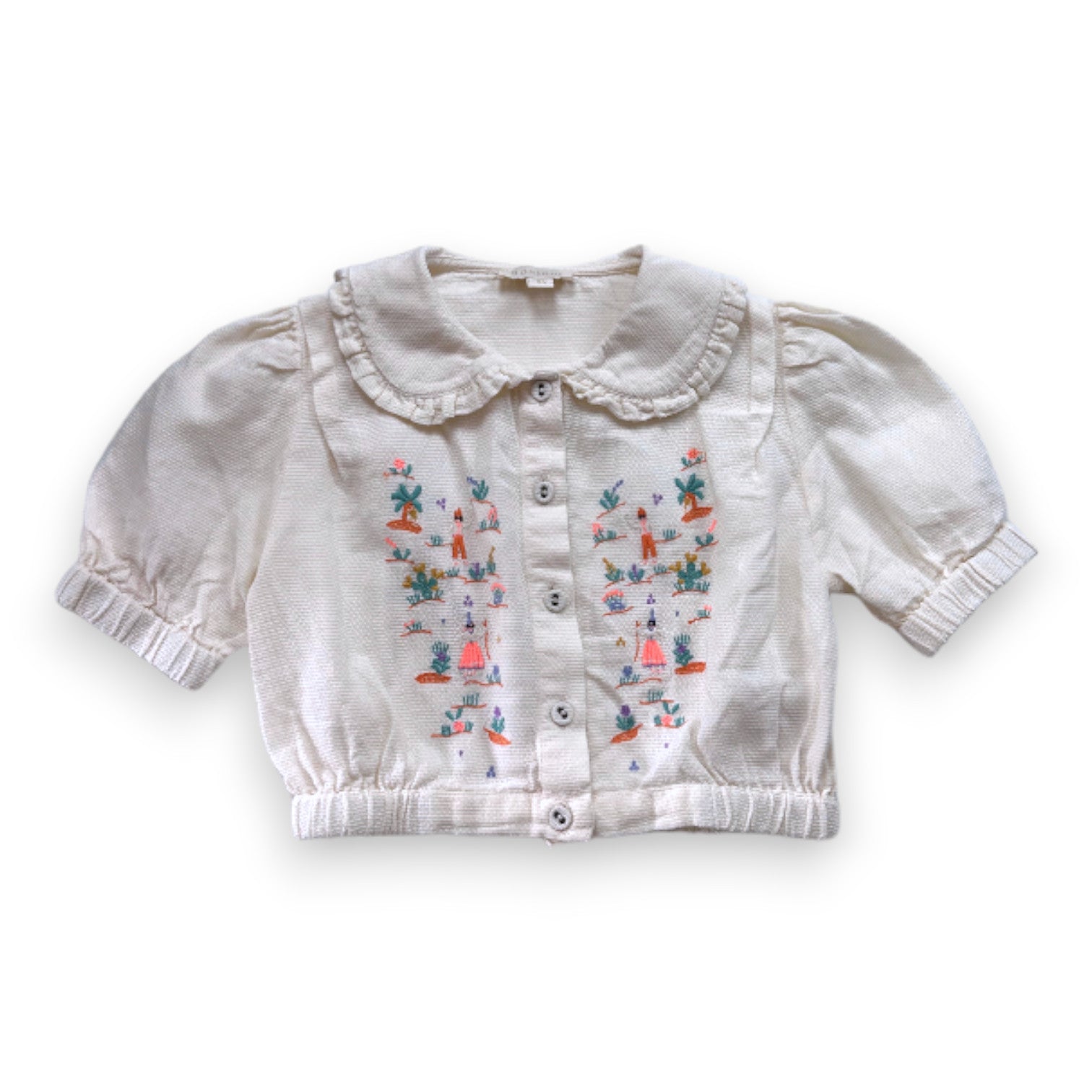 BONJOUR - Chemise blanche avec broderies - 8 ans