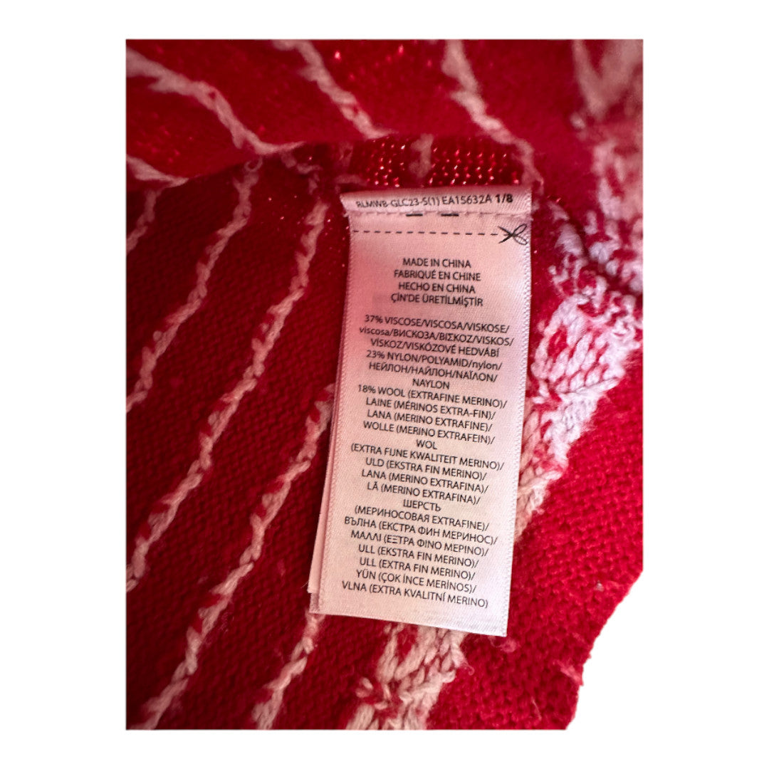 RALPH LAUREN - Red wool sweater with white patterns - 4 years