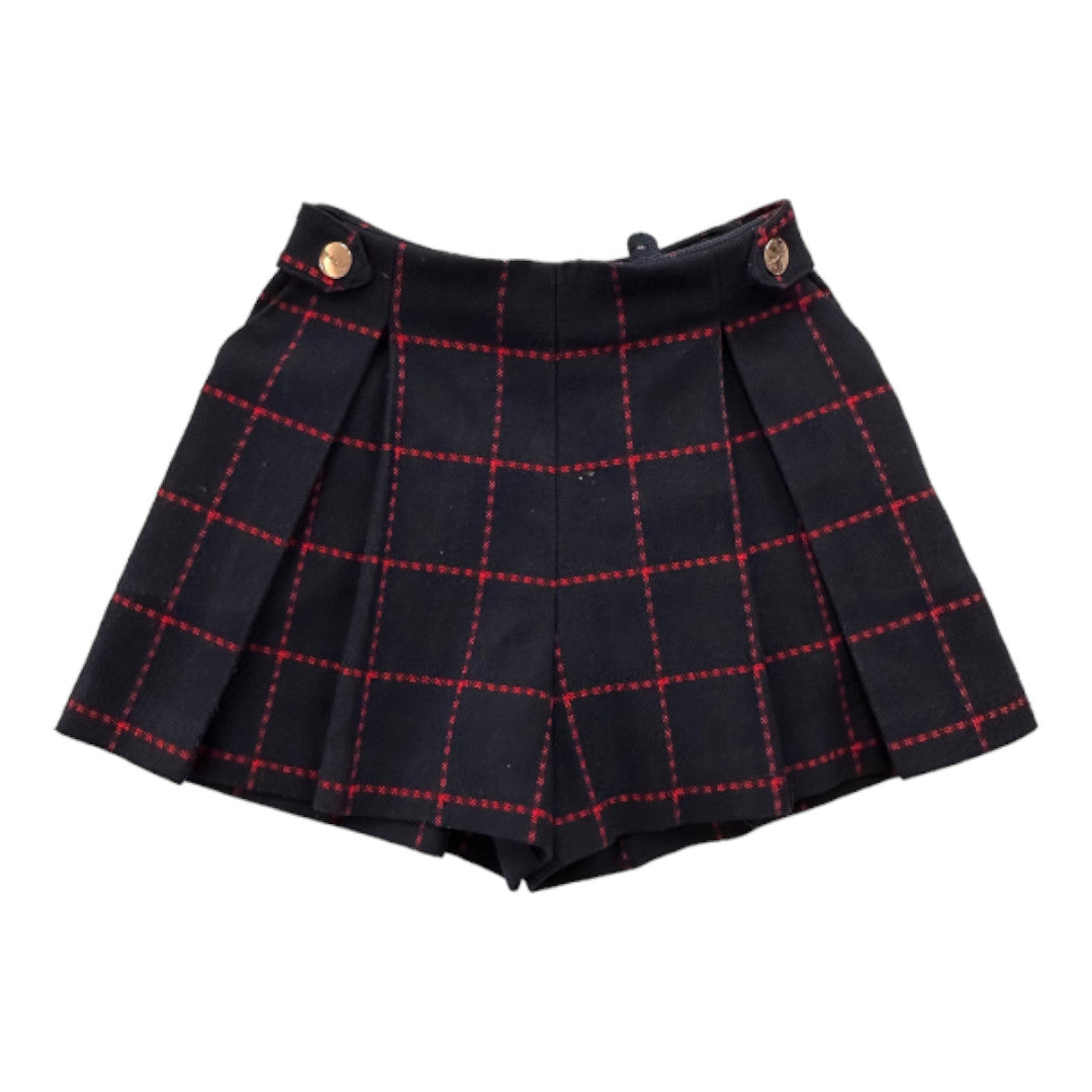 JACADI - Navy blue and red checked shorts - 5 years