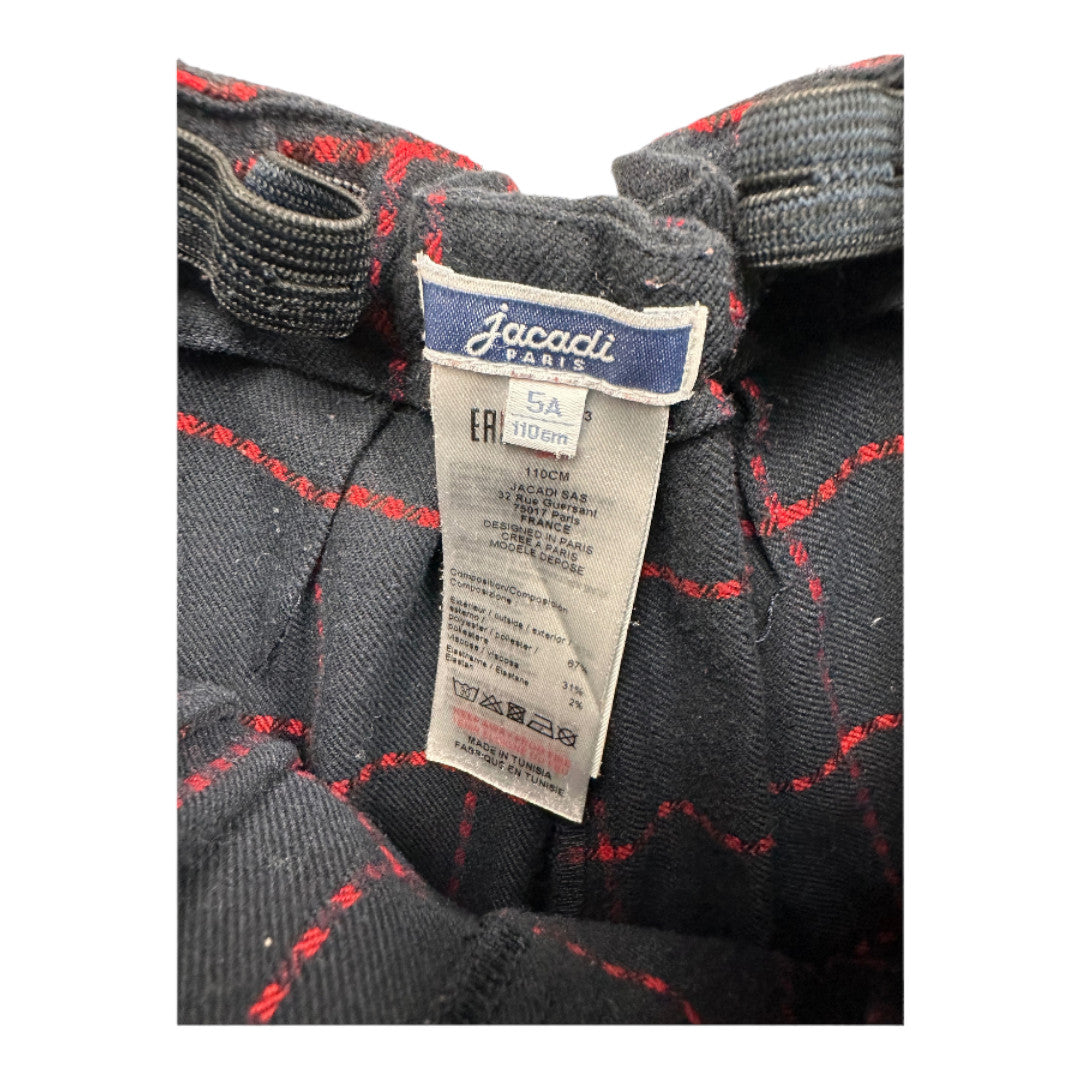 JACADI - Navy blue and red checked shorts - 5 years