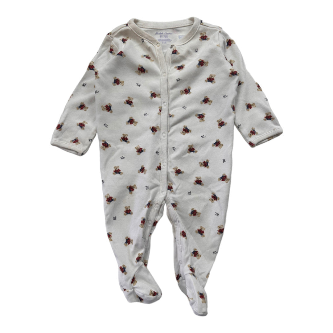 RALPH LAUREN - Weißer Pyjama mit Teddybär-Print - 3 Monate