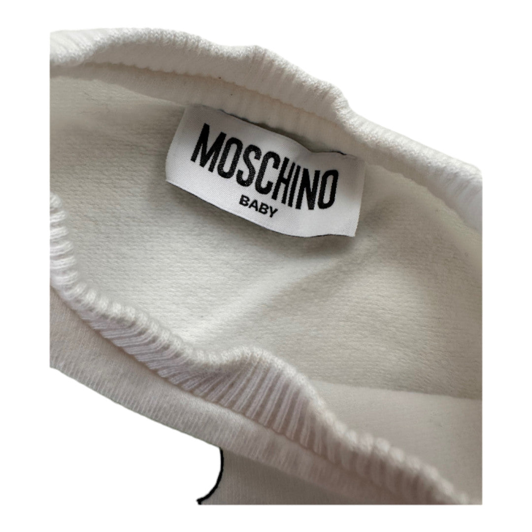 MOSCHINO - Weißes Sweatshirt mit Prints - 3 Monate