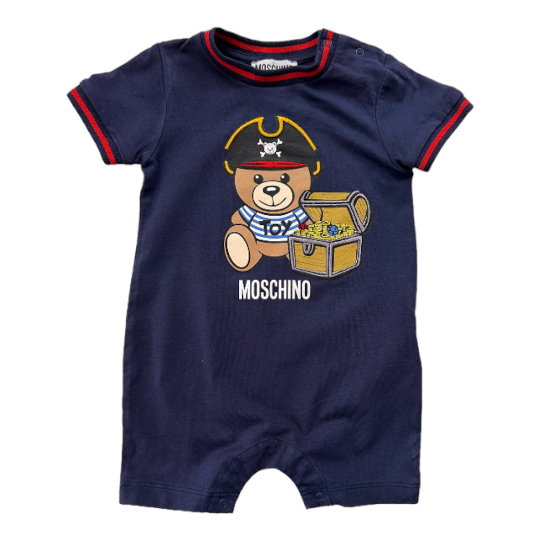 MOSCHINO - Navy blue jumpsuit with prints - 6 months