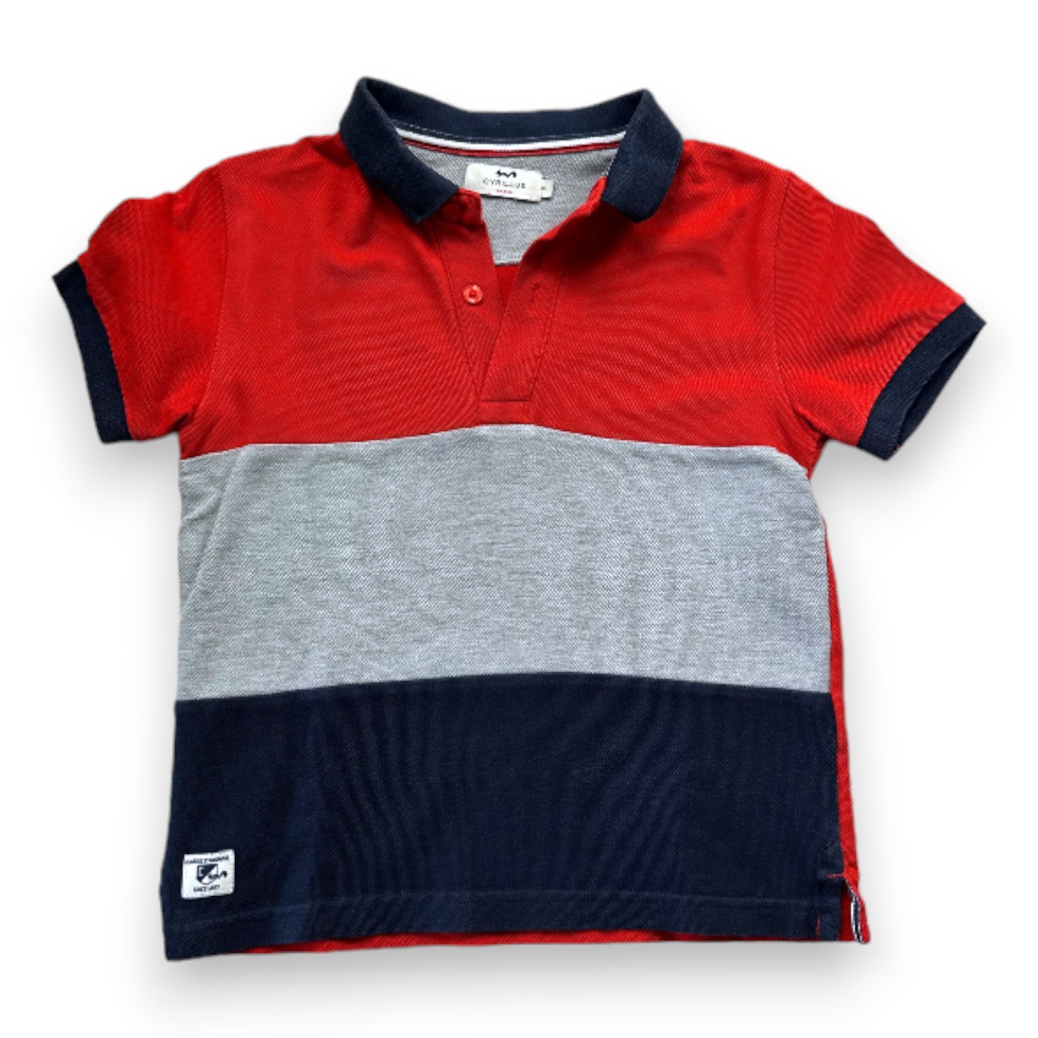 CYRILLUS - Blaues, rotes und graues Poloshirt - 6 Jahre