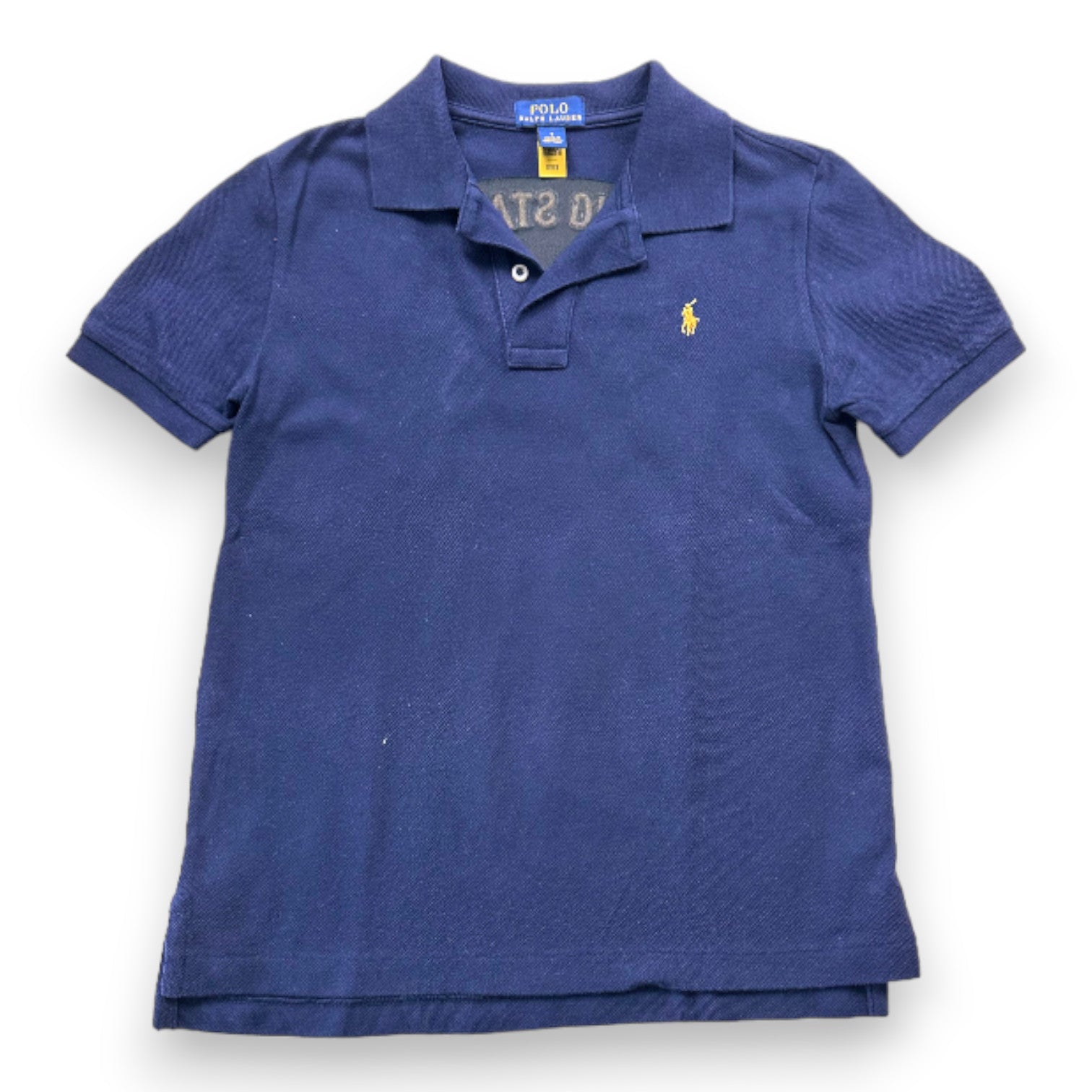 RALPH LAUREN - Marineblaues Kurzarm-Poloshirt mit Stickerei - 7 Jahre