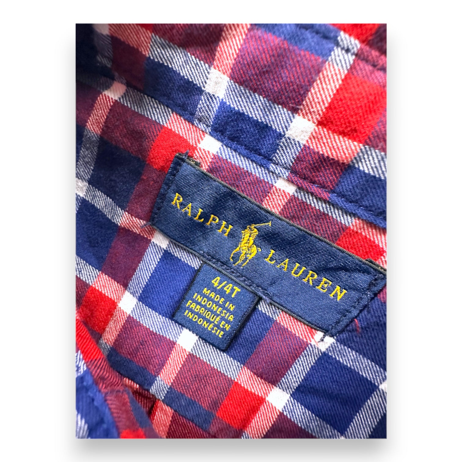 RALPH LAUREN - Red, blue and white shirt - 4 years