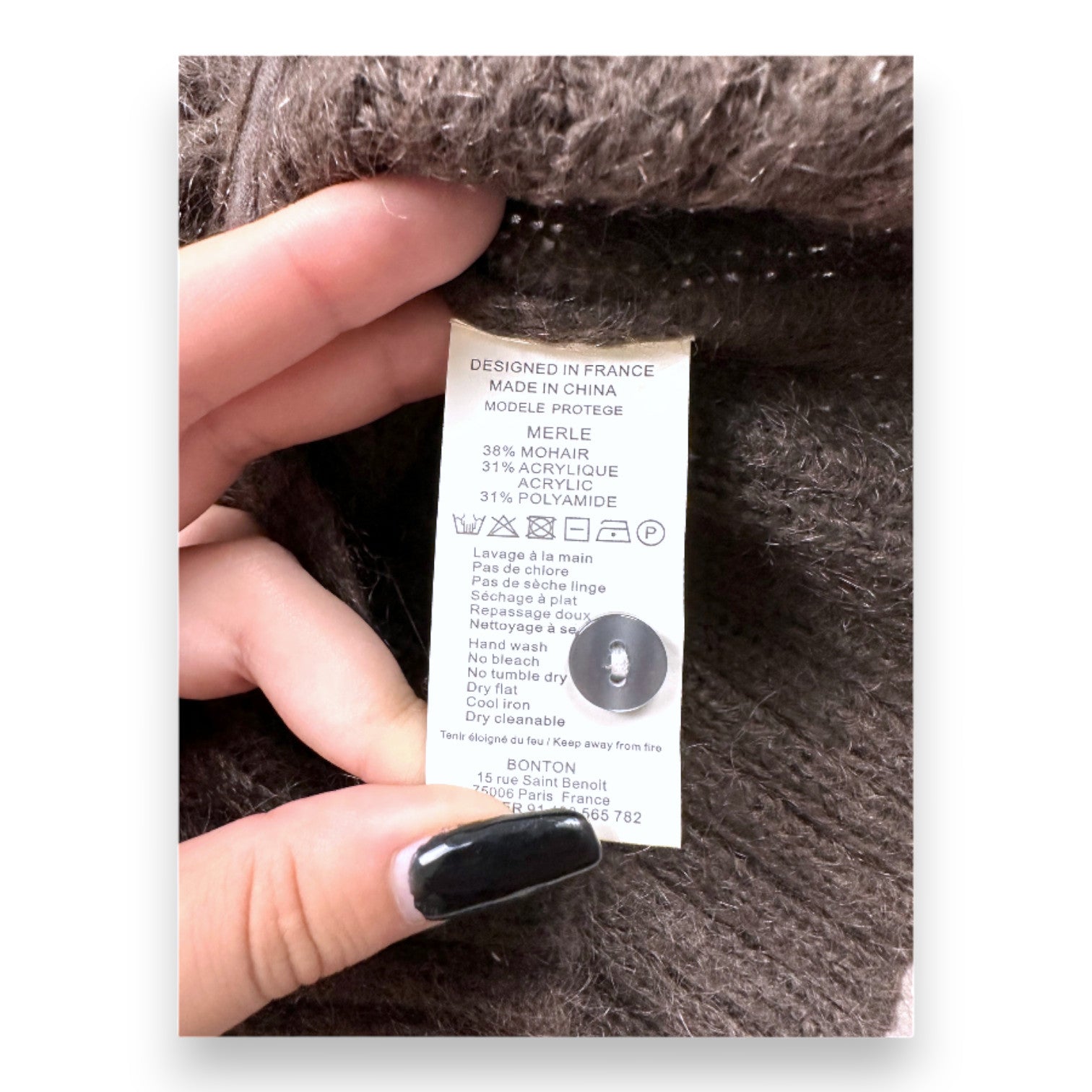 BONTON - cardigan marron en mohair - 4 ans