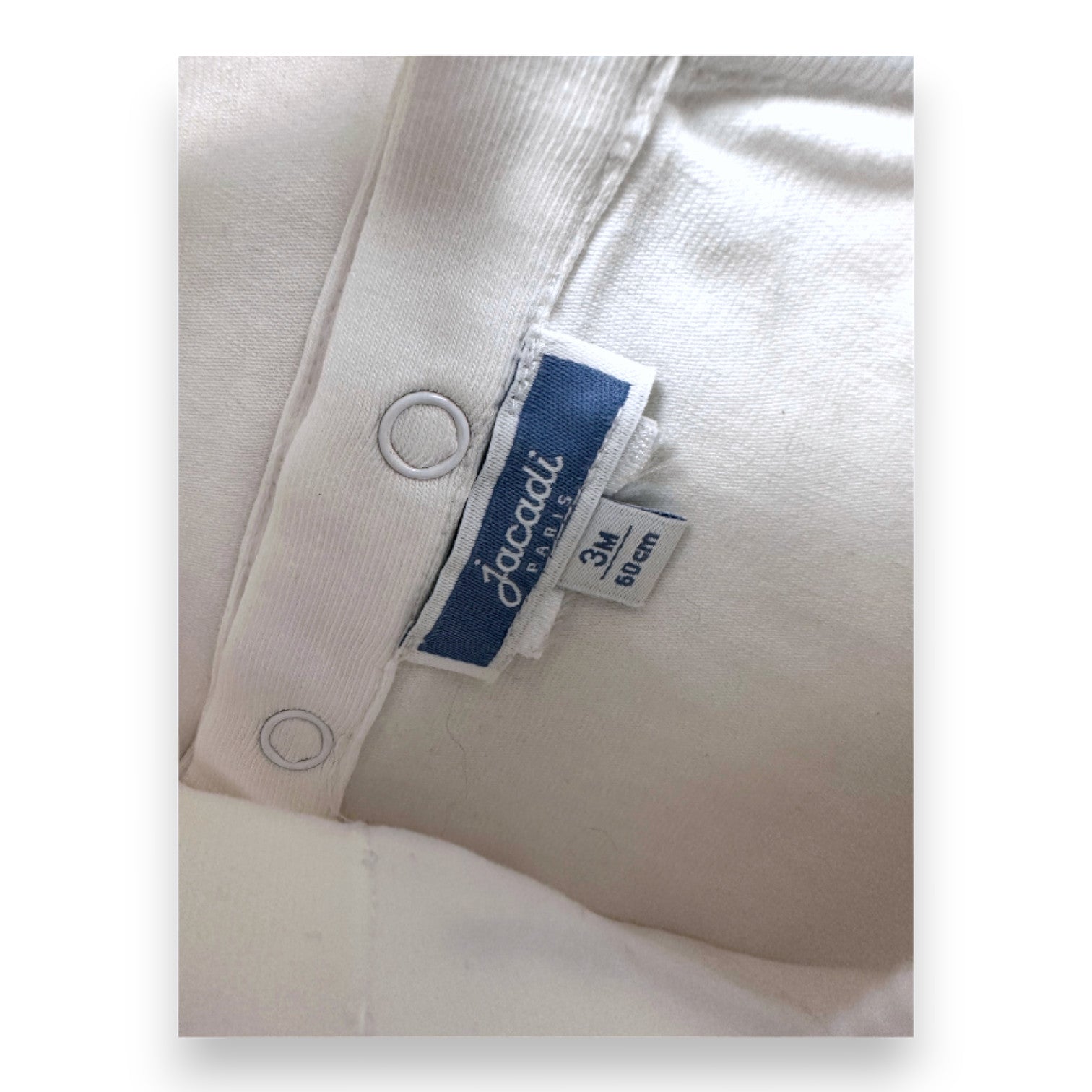 JACADI - Body blanc à manches courtes - 3 mois