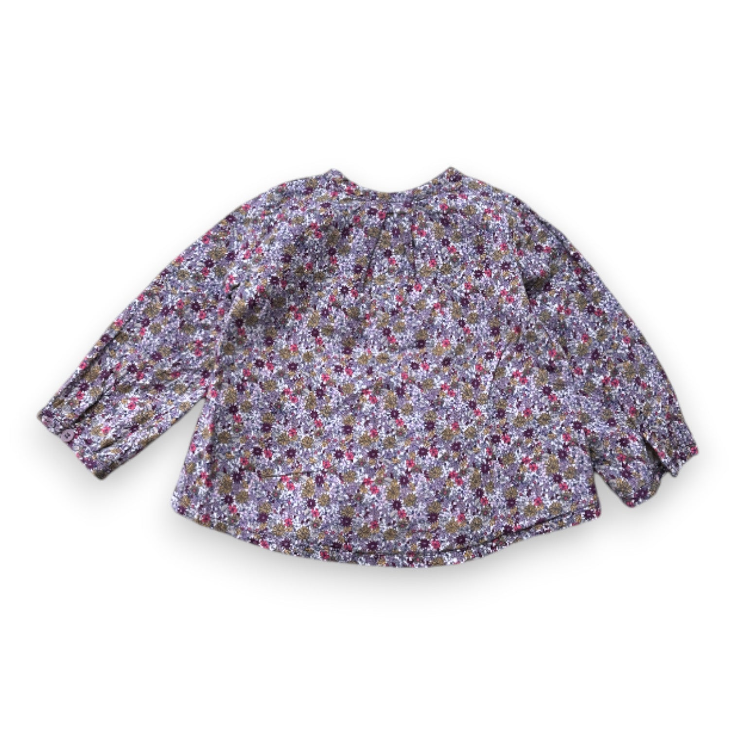 PETIT BATEAU - Lila geblümtes Hemd - 18 Monate