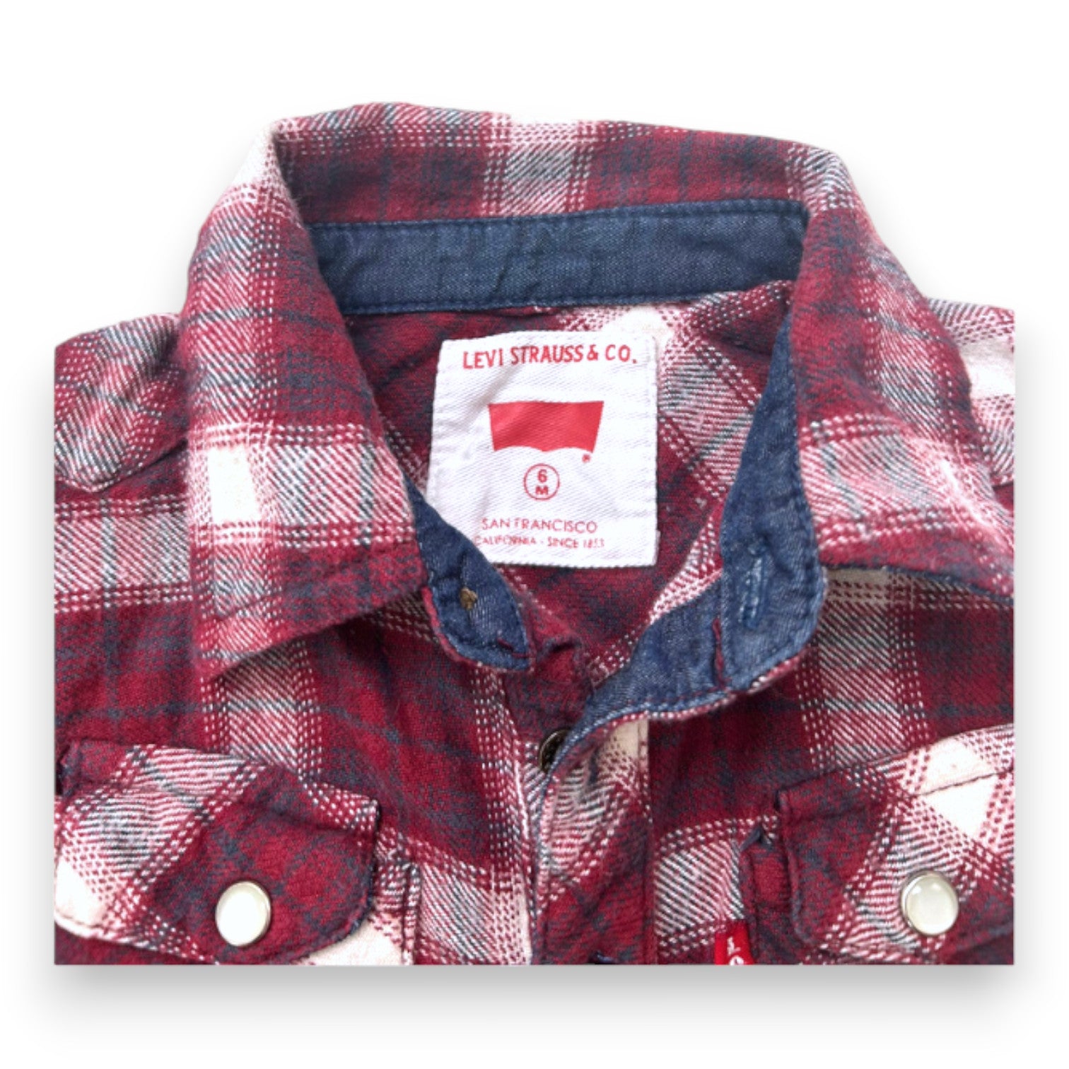 LEVI'S - Red plaid shirt - 6 months