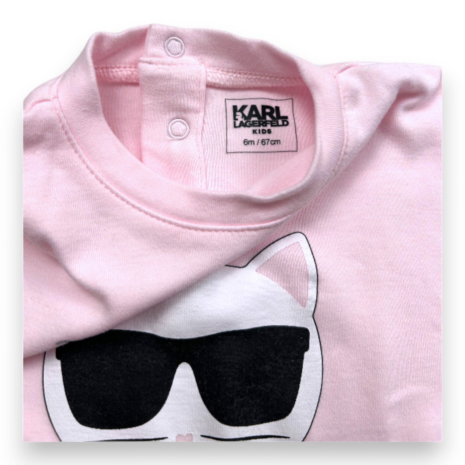 KARL LAGERFELD - Rosa Kurzarm-T-Shirt mit Aufdruck - 6 Monate