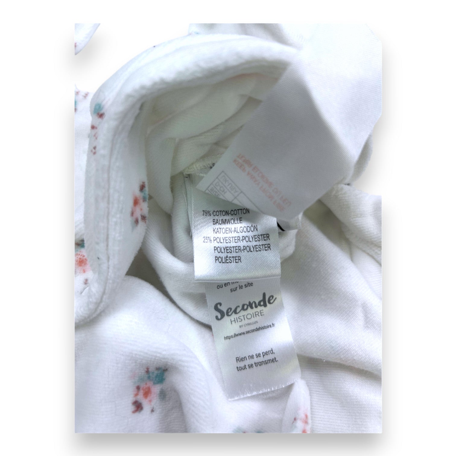 CYRILLUS - Pyjama blanc à fleurs - 3 mois