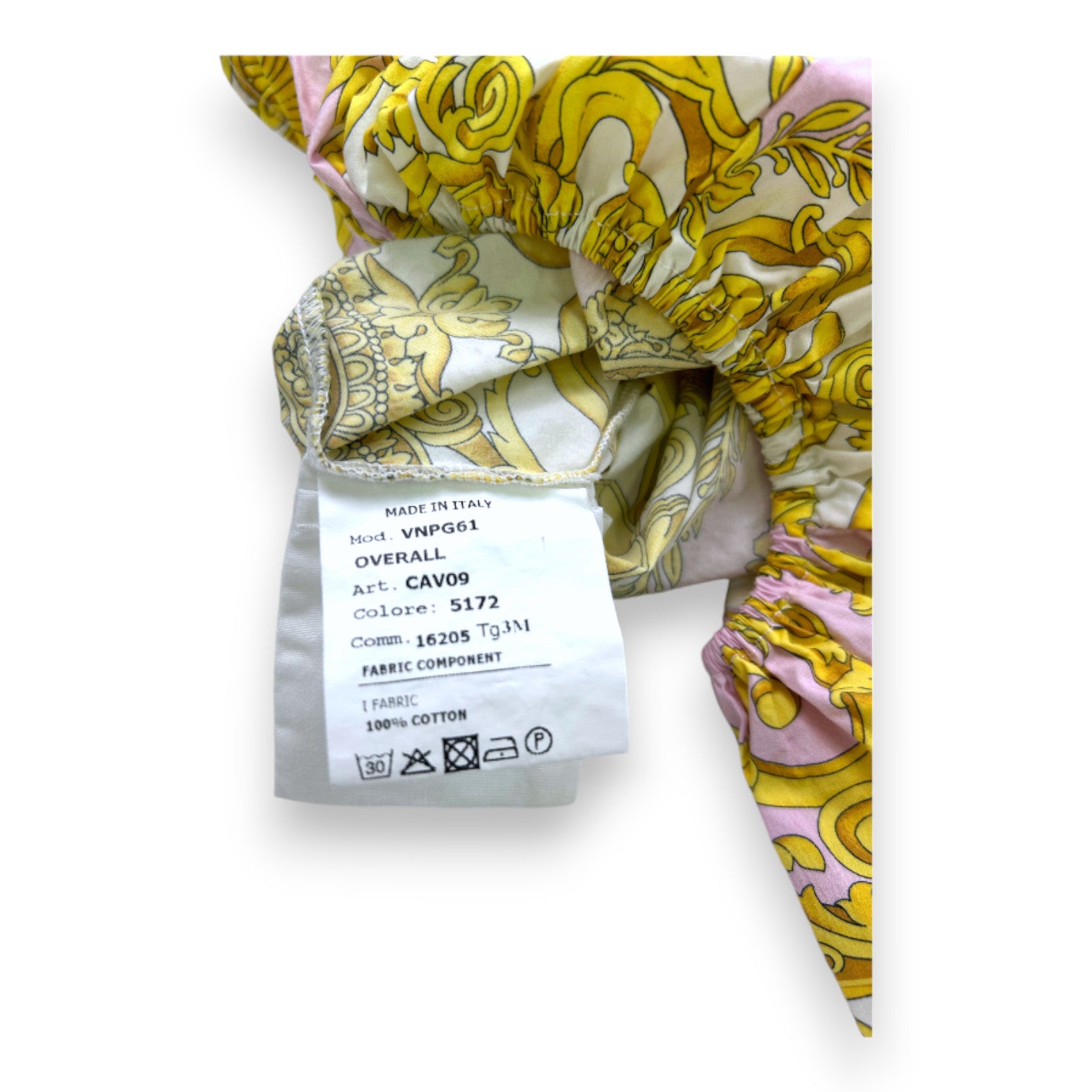 VERSACE - White romper with yellow patterns - 3 months