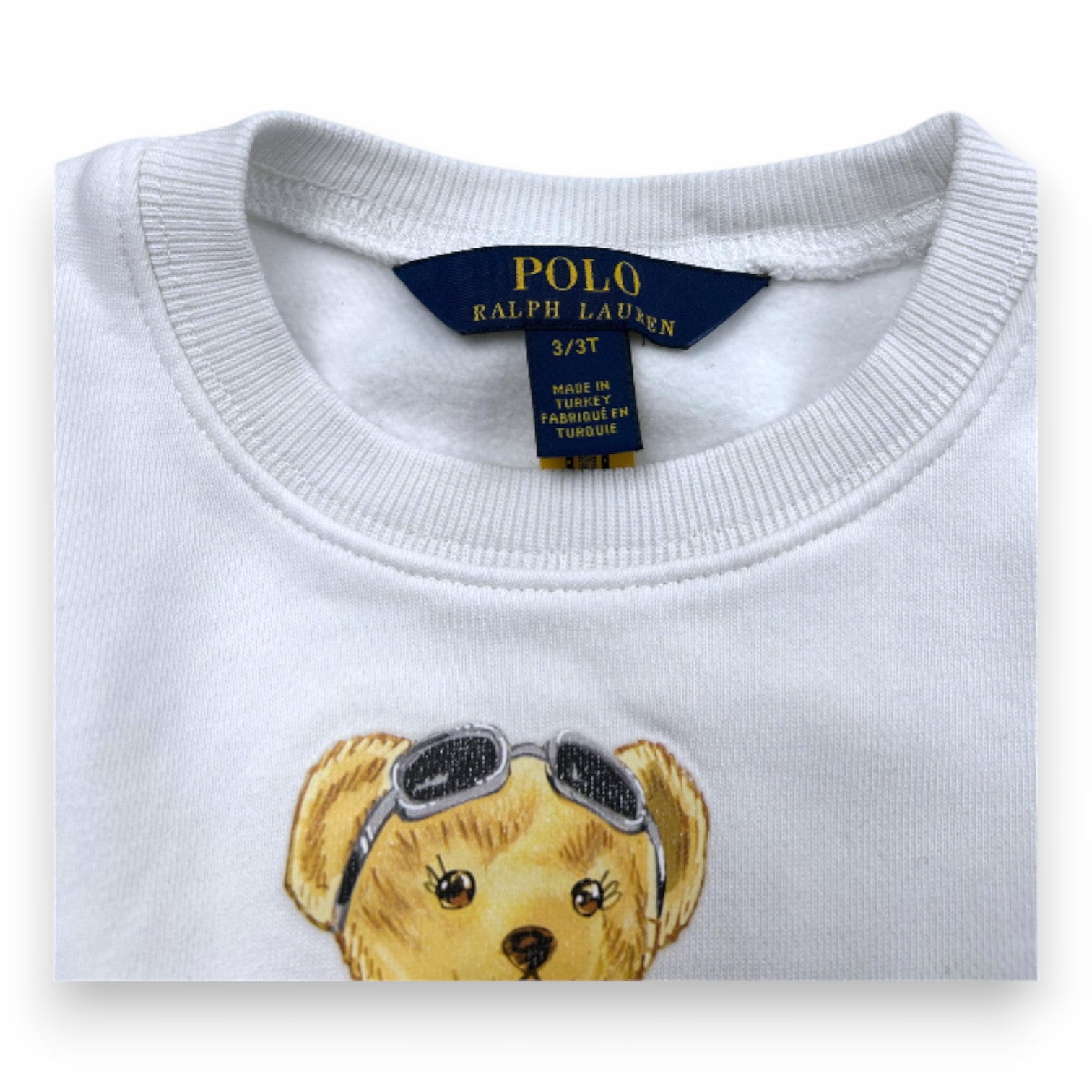 RALPH LAUREN - White bear sweatshirt - 3 years