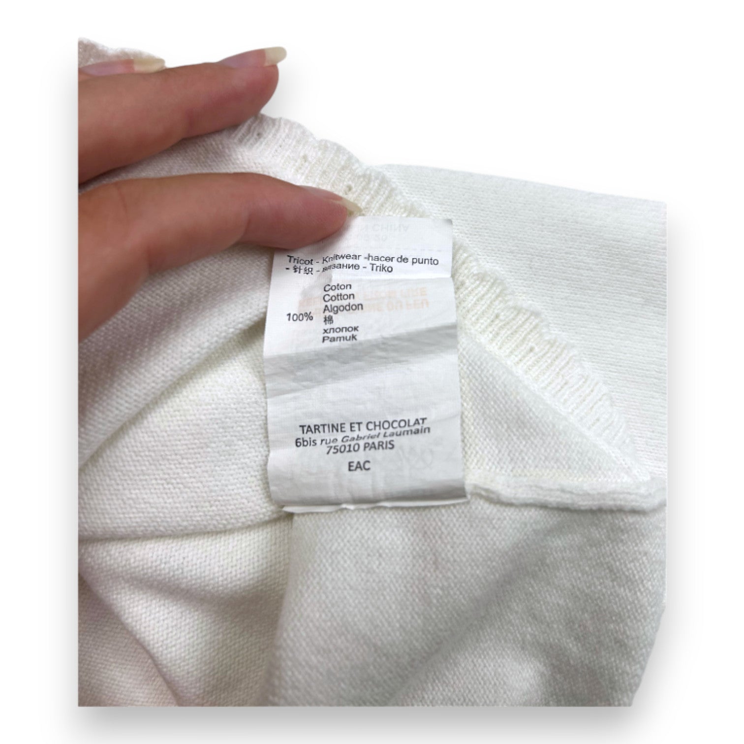 TARTINE &amp; CHOCOLAT - Weiße Strickjacke mit gestickten Blumen - 18 Monate