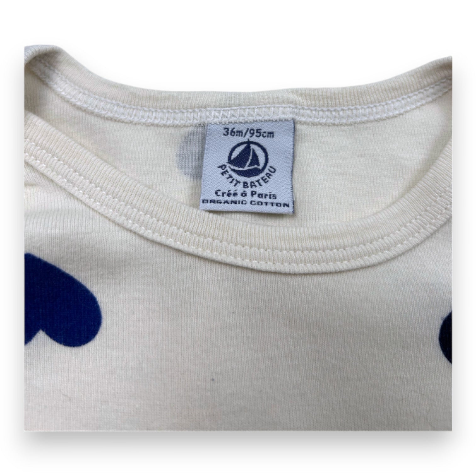 PETIT BATEAU - Beiger Pyjama mit Herzen - 3 Jahre