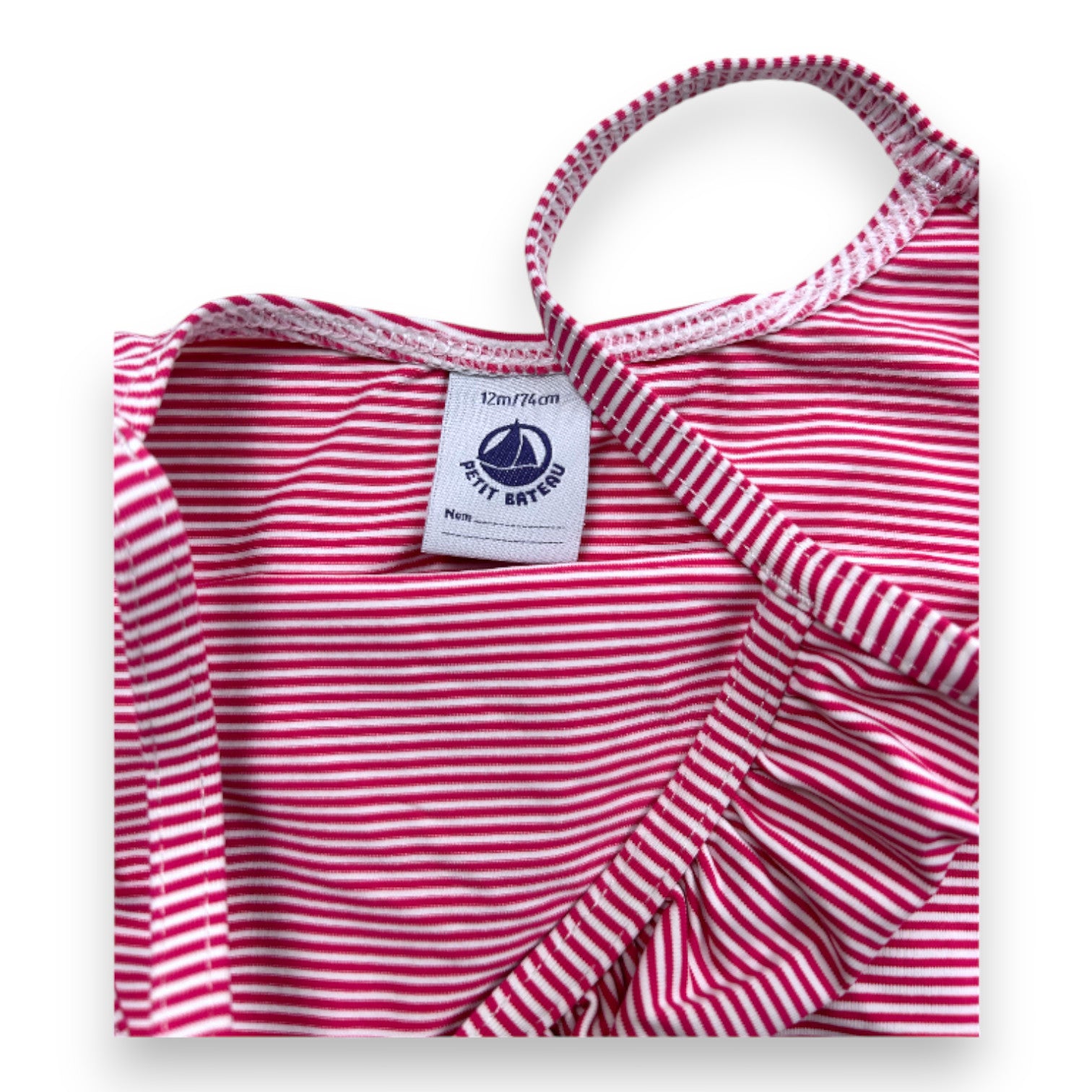PETIT BATEAU - Rot-weiß gestreifter Badeanzug - 12 Monate