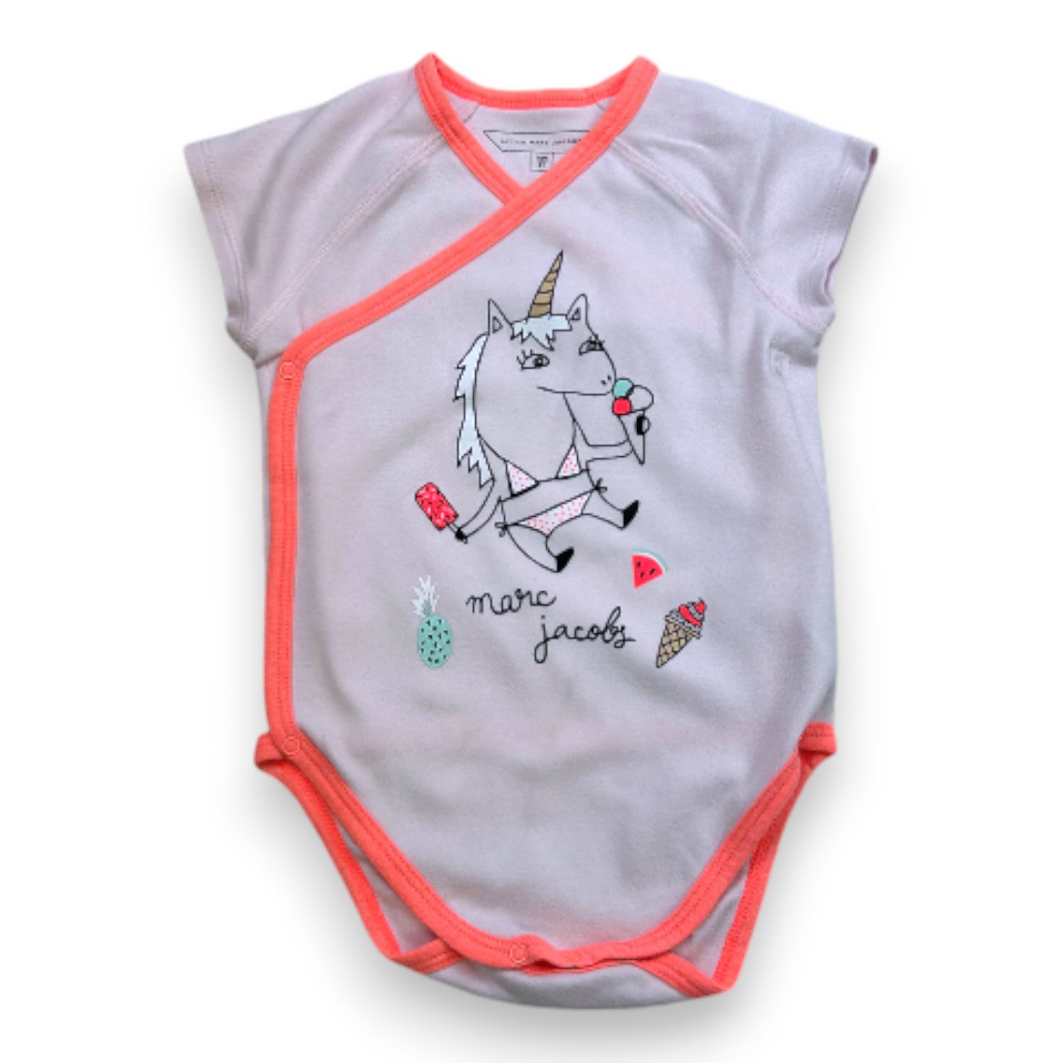 LITTLE MARC JACOBS - Rosa Kurzarm-Body mit Print - 18 Monate