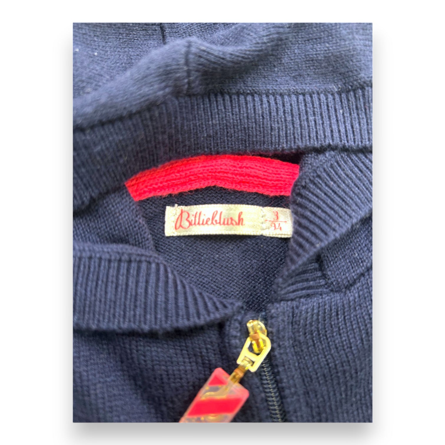 BILLIEBLUSH - Navy blue zip-up sweatshirt - 3 years