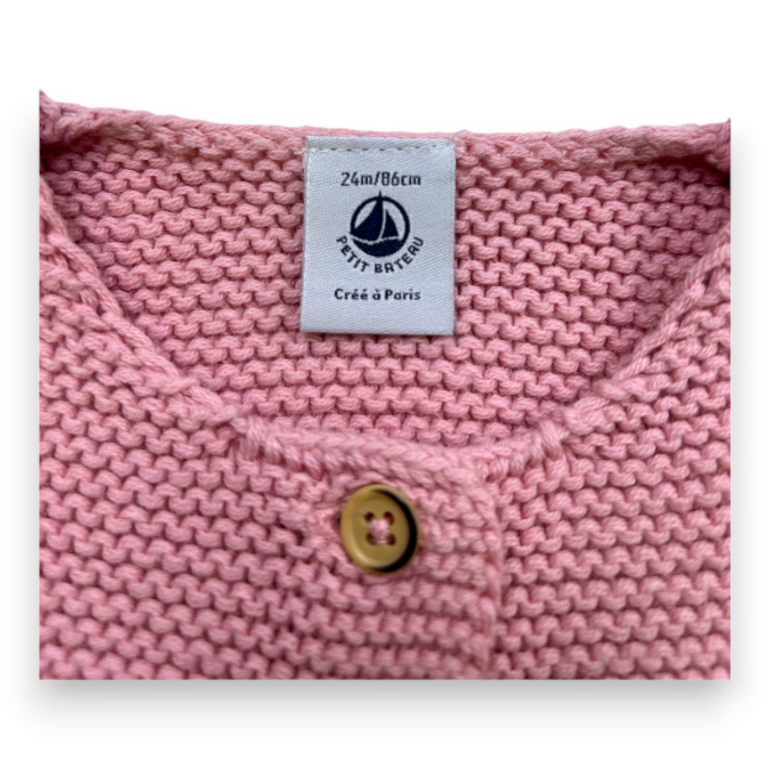 PETIT BATEAU - Pink knit-effect cardigan - 2 years