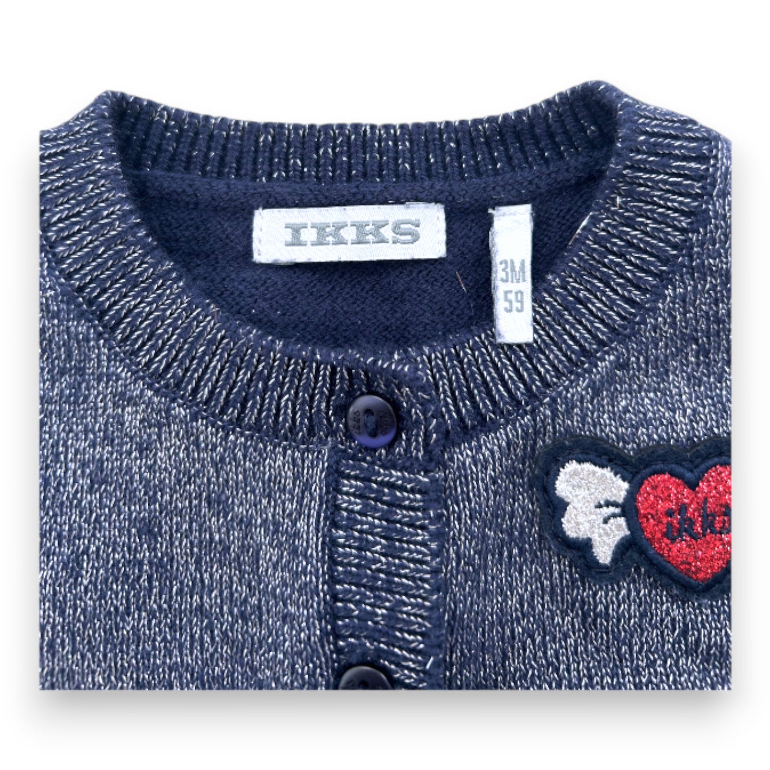 IKKS - Navy blue sequined cardigan - 3 months