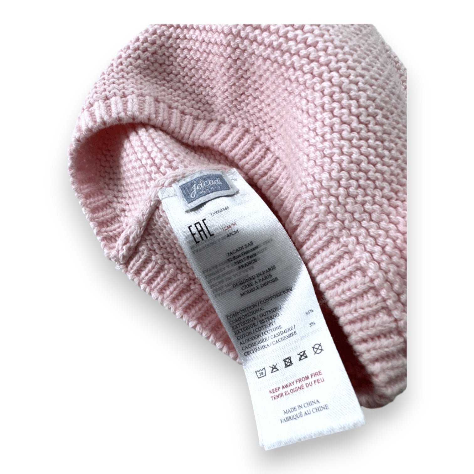 JACADI - Pink mesh effect hat - 12 months